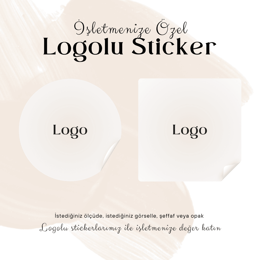 Logolu Sticker-100 Adet