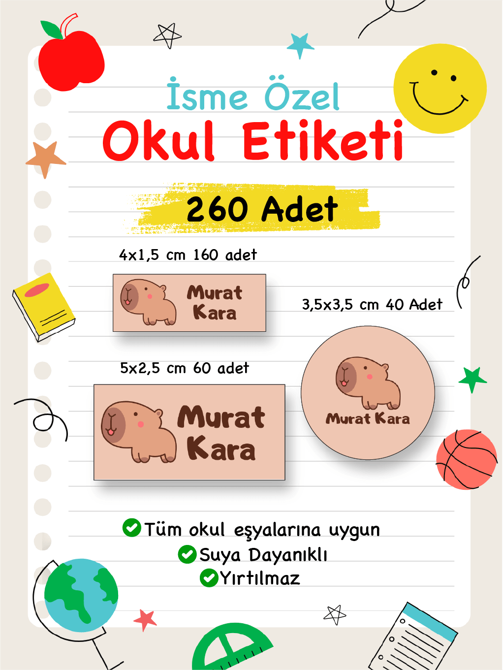 İsme Özel Okul Etiketi-105