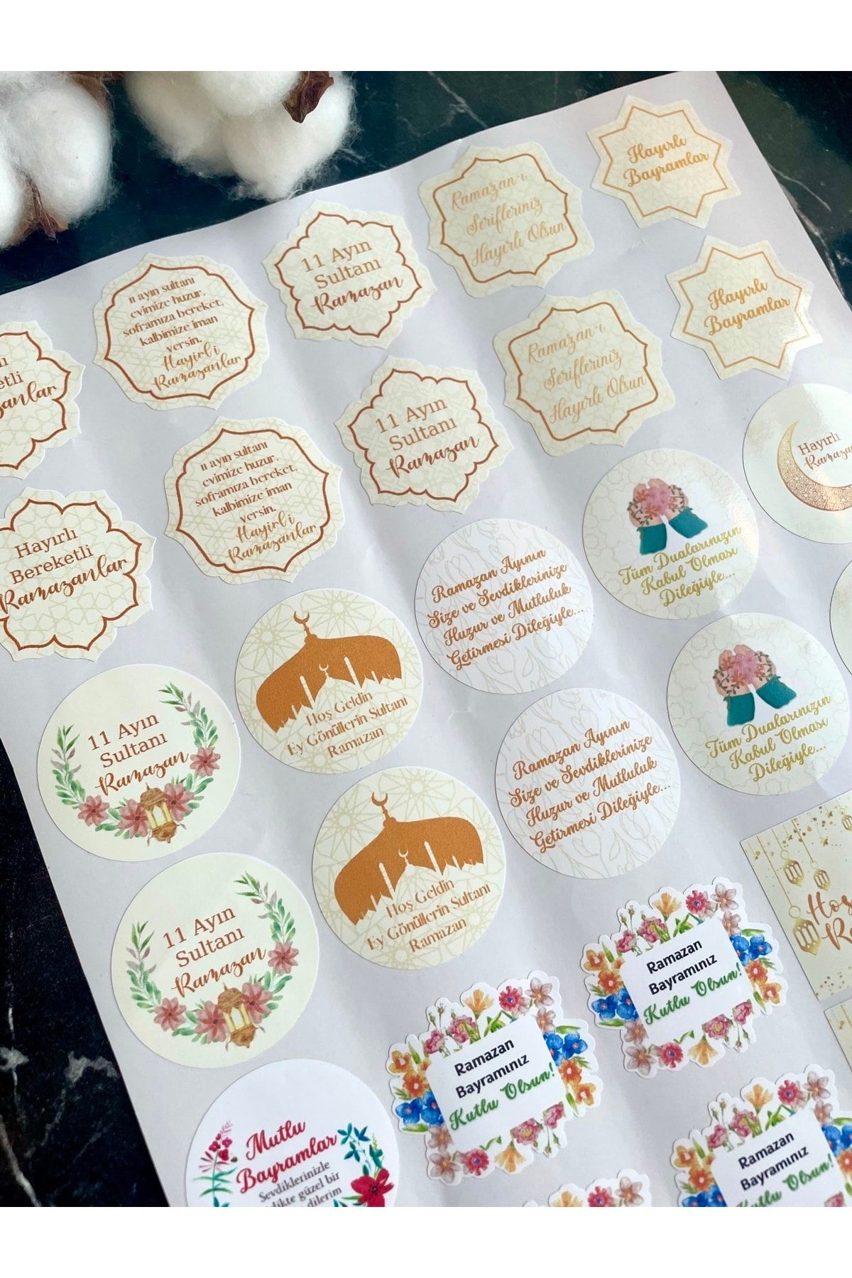 Ramazan Sticker Seti 37 Adet 4-5 Cm Ölçülerinde Yapışkanlı Etiket, Ramazan Ve Bayram Teması