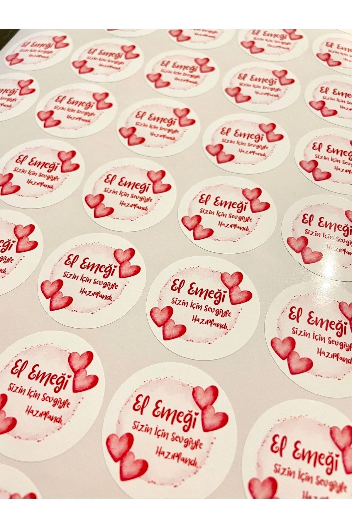 El Emeği Opak Sticker 4cm 40 Adet Yapışkanlı Etiket, Opak Etiket