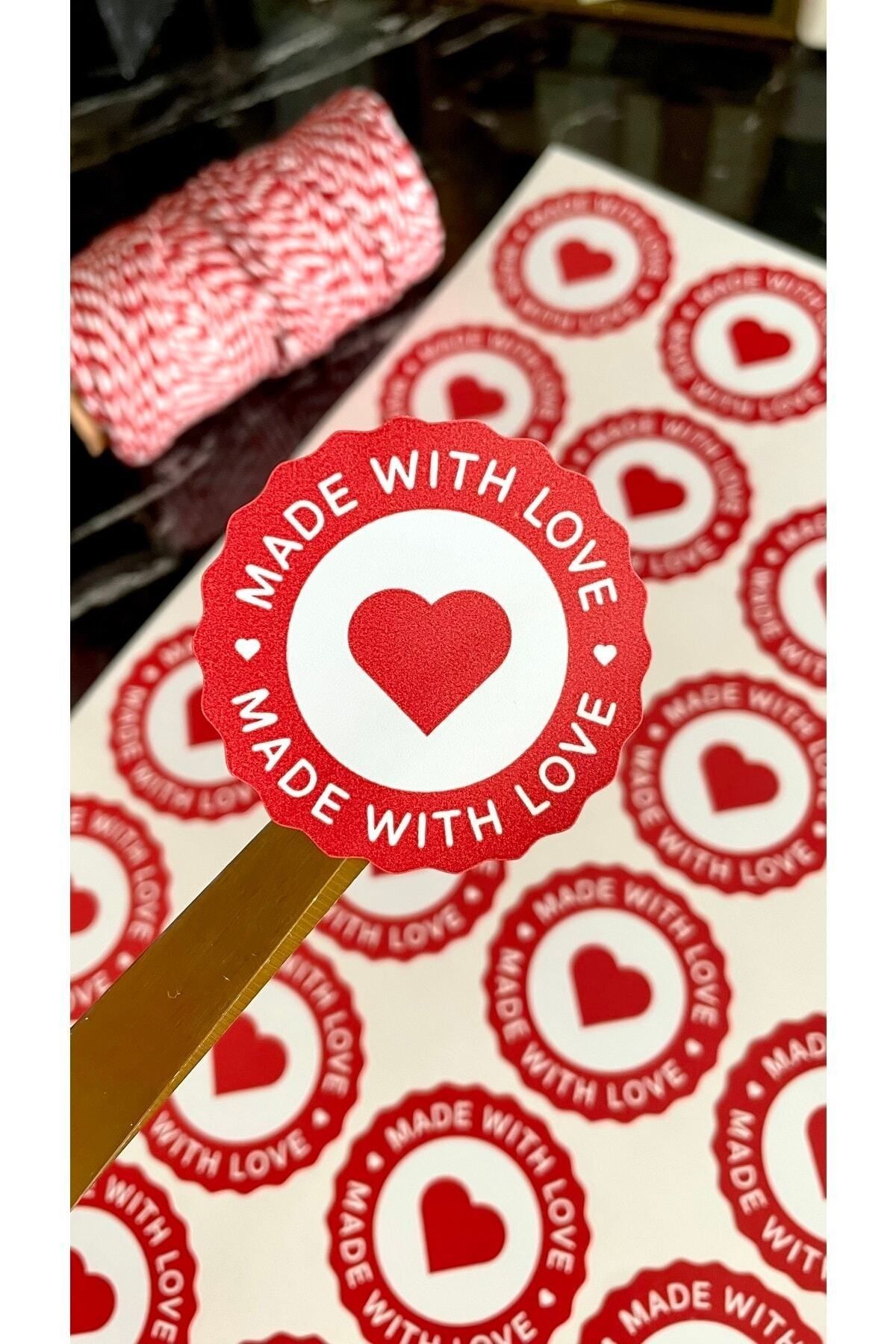 Sticker Özel Kesim “made With Love” 5 Cm 24 Adet