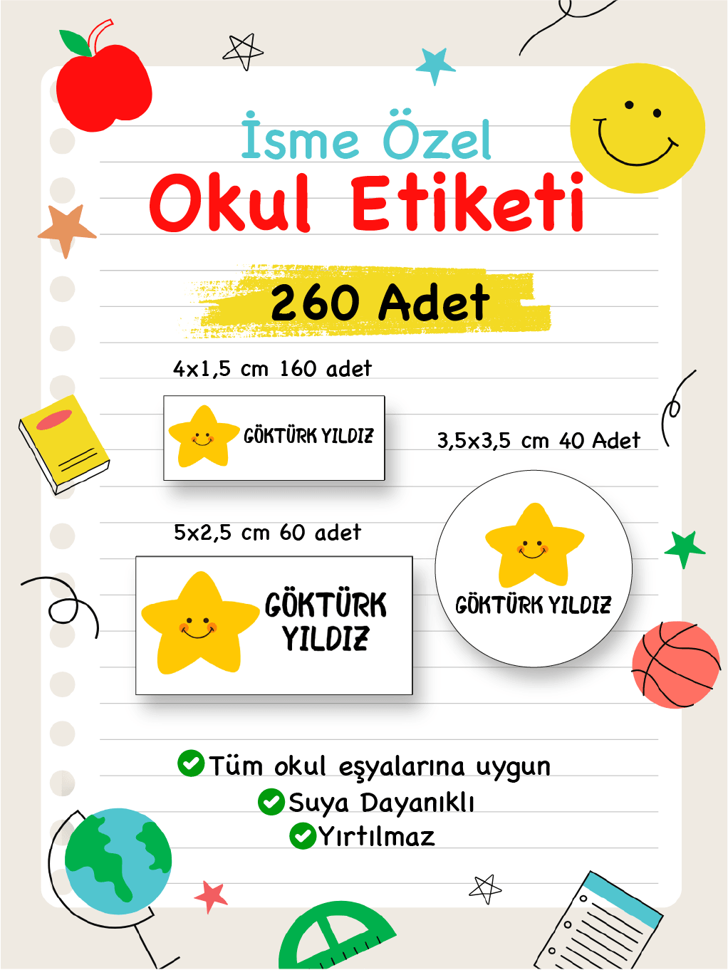İsme Özel Okul Etiketi-93