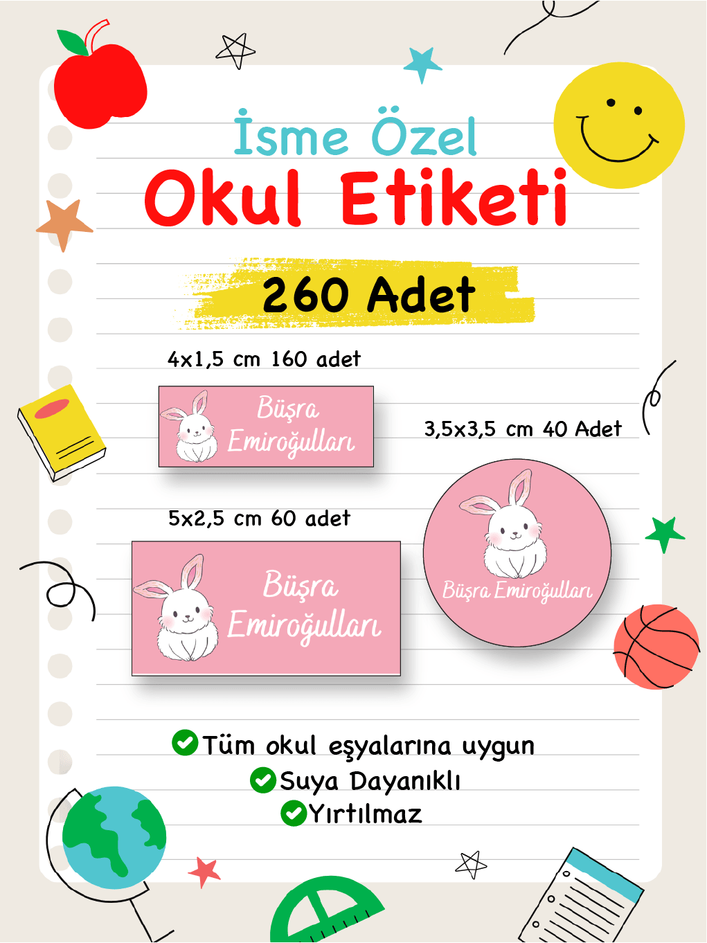 İsme Özel Okul Etiketi-12