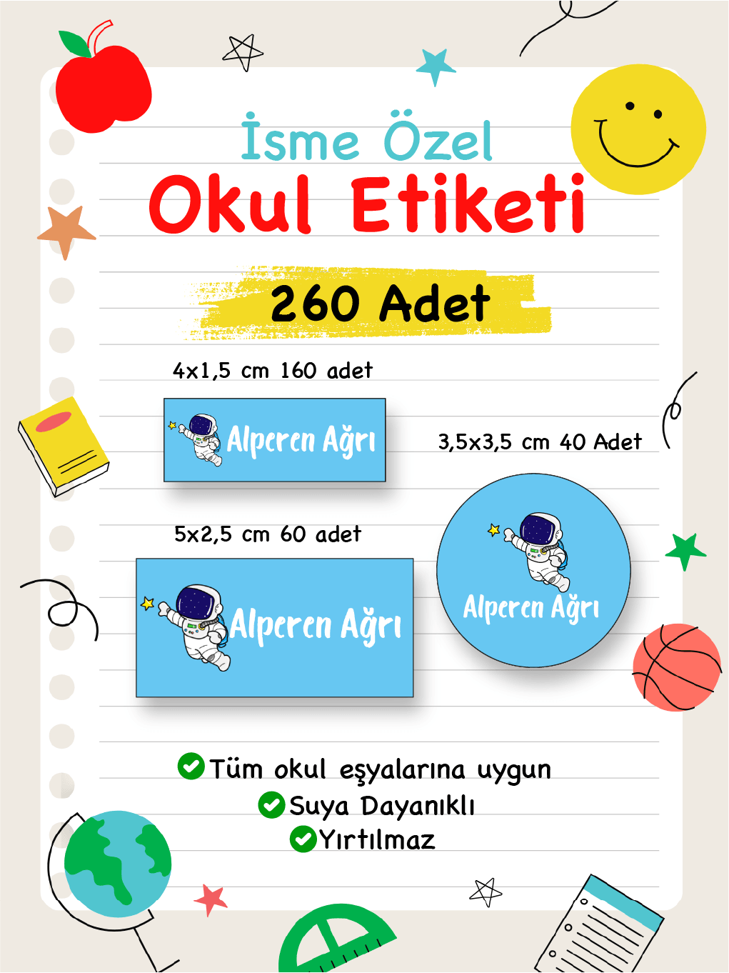 İsme Özel Okul Etiketi-25