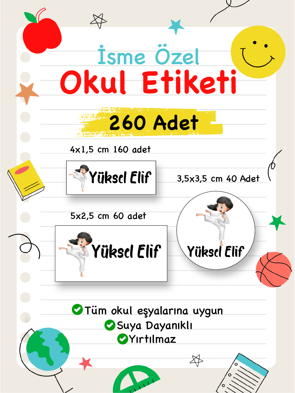 İsme Özel Okul Etiketi-10