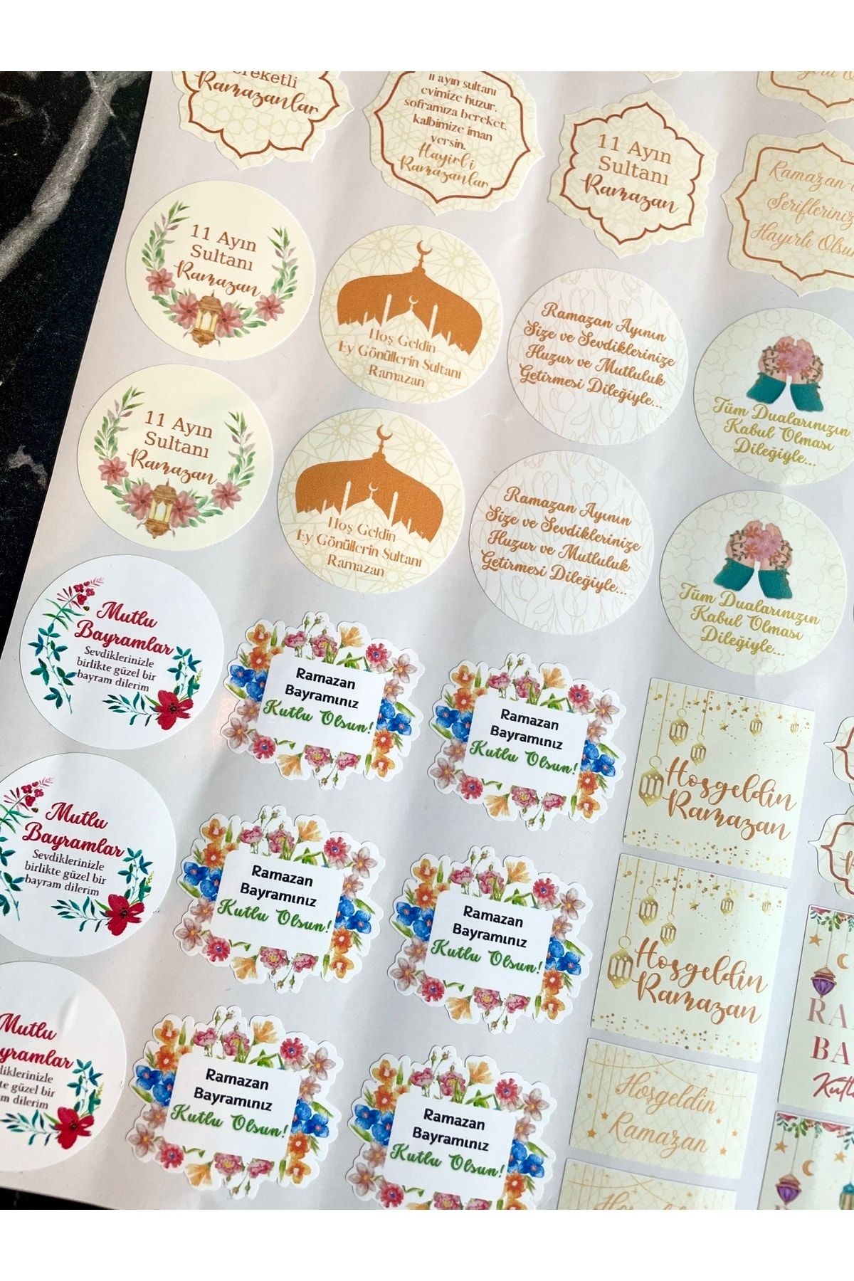 Ramazan Sticker Seti 37 Adet 4-5 Cm Ölçülerinde Yapışkanlı Etiket, Ramazan Ve Bayram Teması