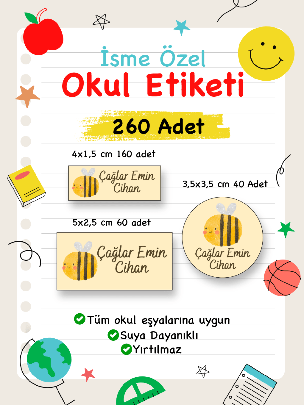 İsme Özel Okul Etiketi-3