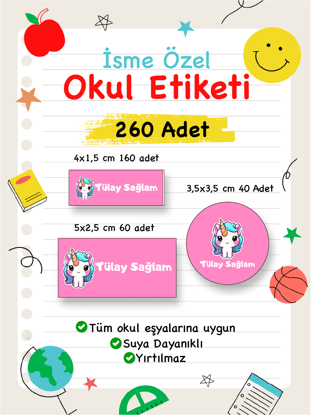 İsme Özel Okul Etiketi-28
