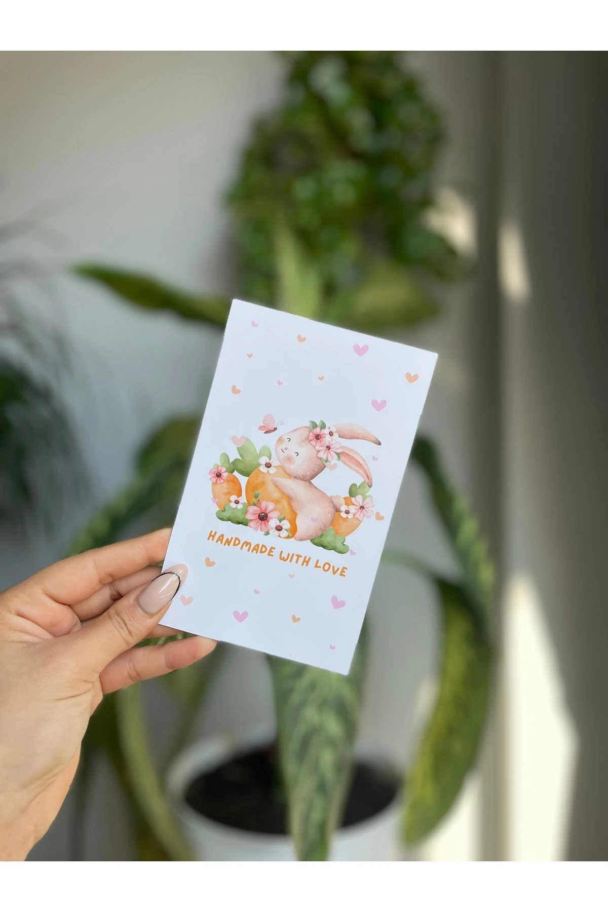 Toka Kartı 9,5x15 cm Cm 20 Adet tavşan Toka Kartı, not kartı bileklik kartı takı kartı