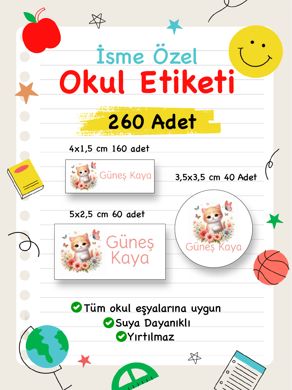 İsme Özel Okul Etiketi-101