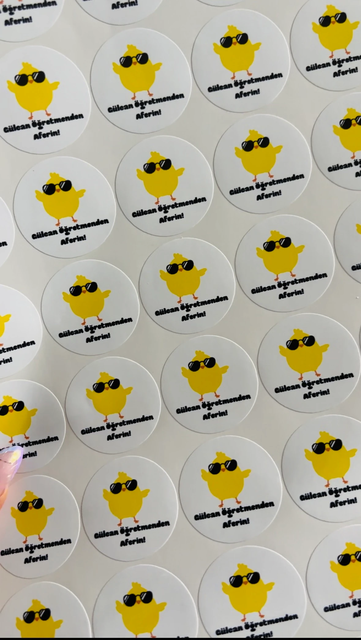 aferin stickerı 100 adet 3,5 cm