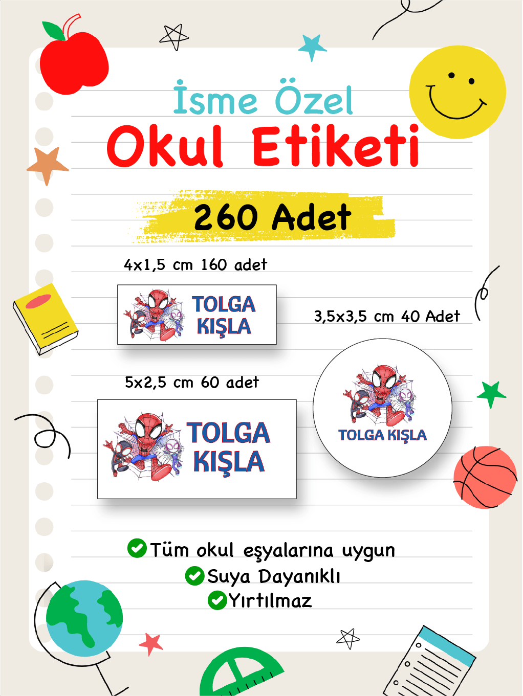 İsme Özel Okul Etiketi-116