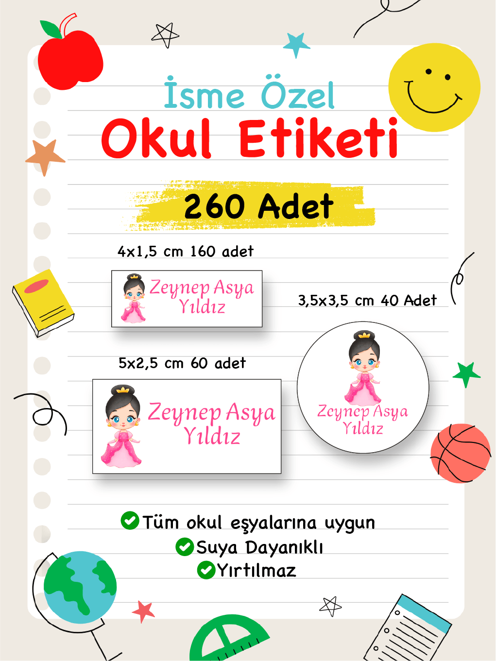 İsme Özel Okul Etiketi-7
