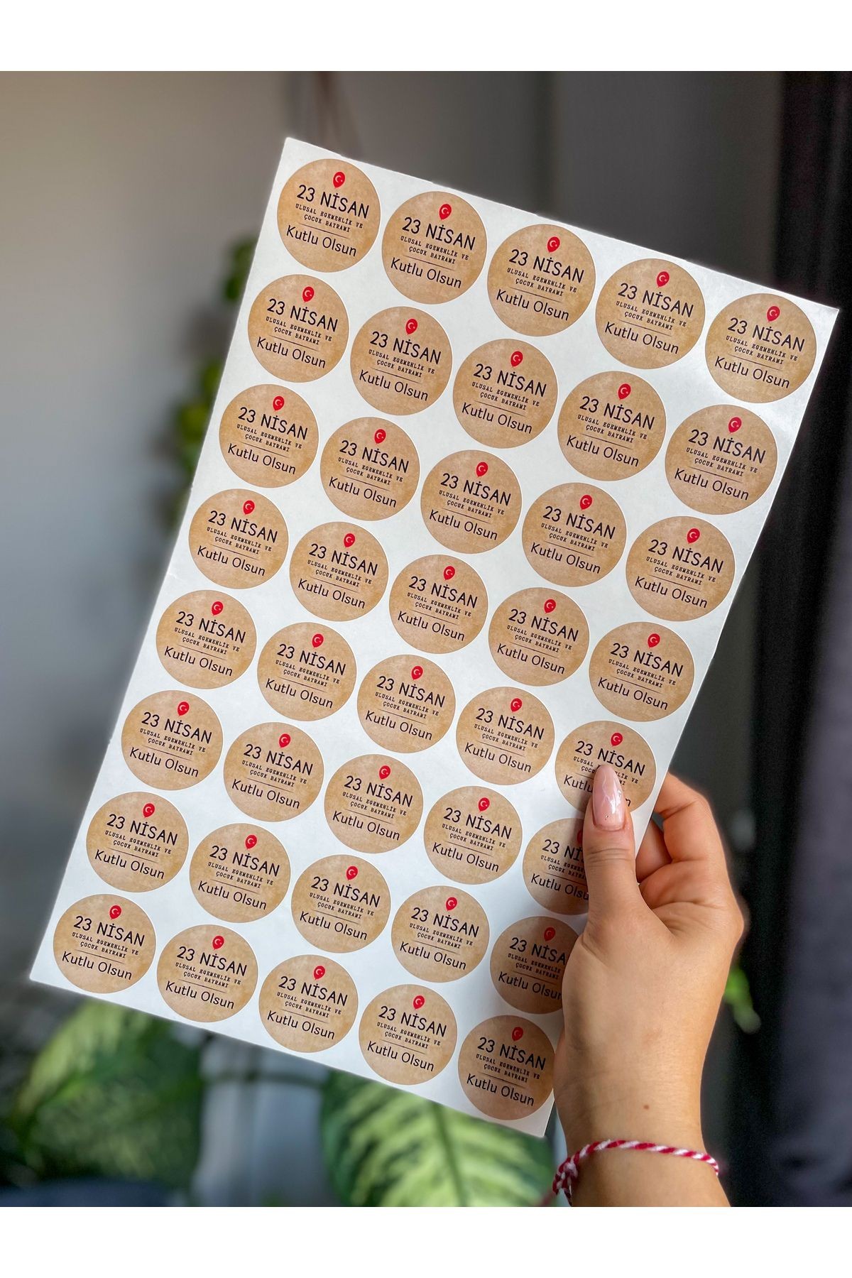 23 Nisan Kraft görünüm sticker 40 adet 4 cm sticker