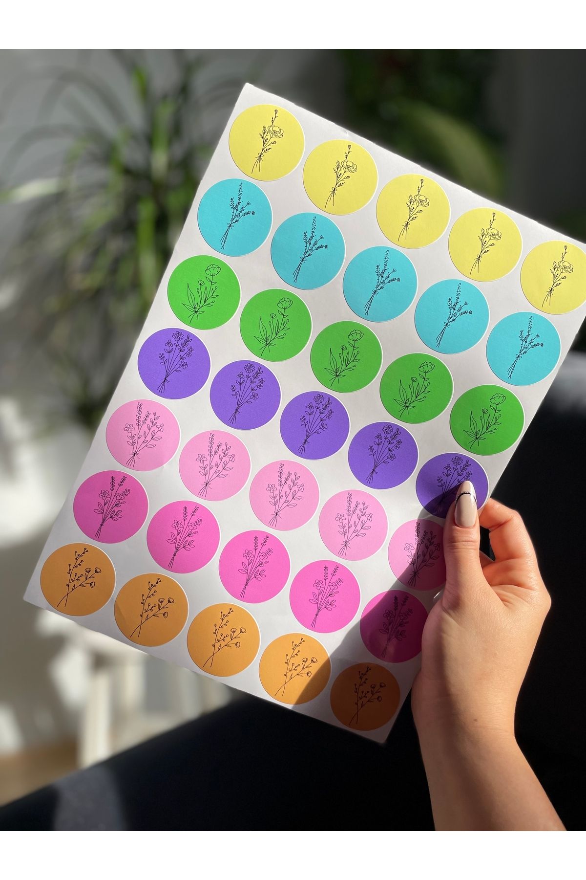Bahar Çiçekleri Sticker 35 Adet 4 Cm