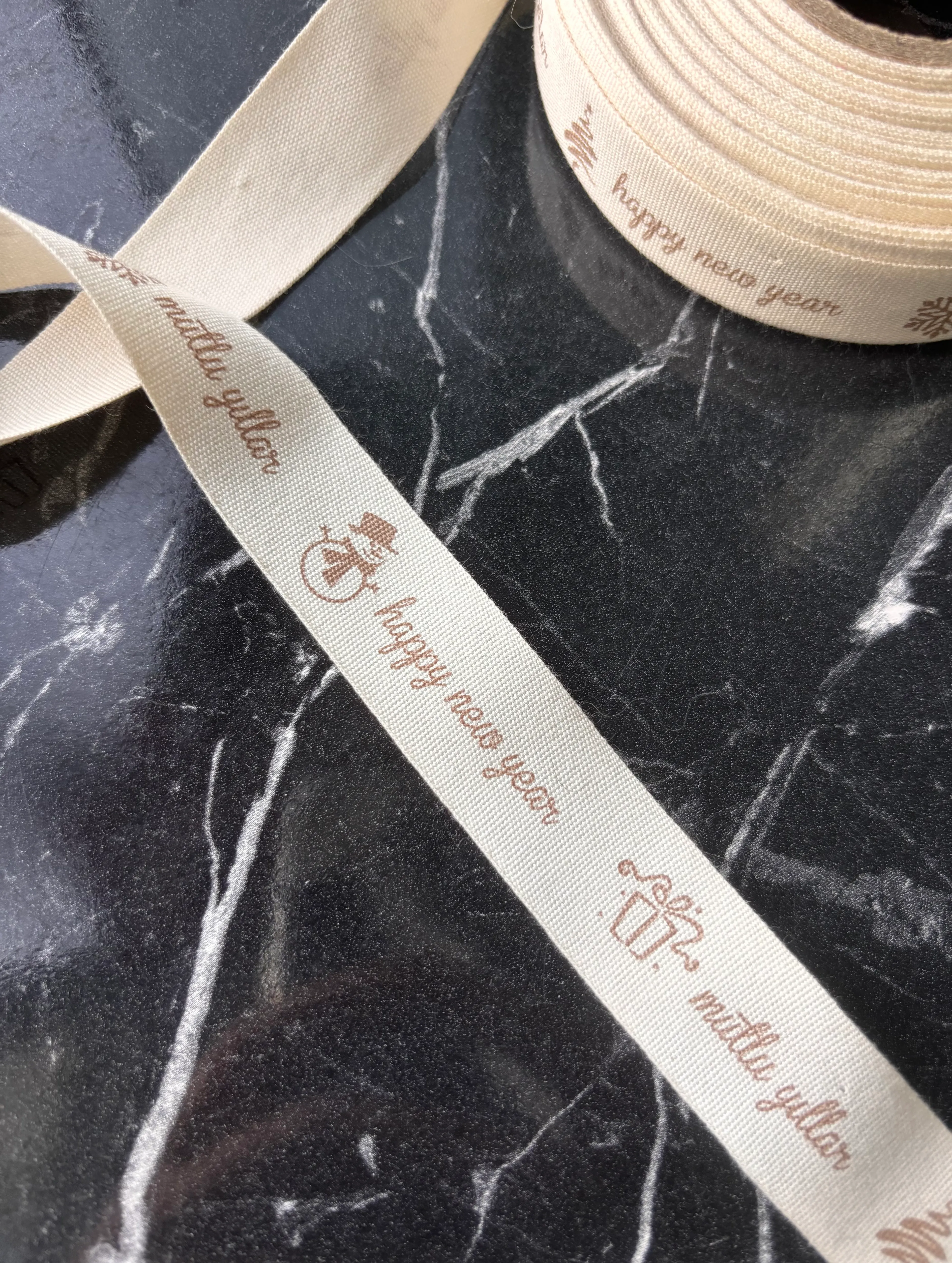 Desenli pamuk şerit 1 metre/2 cm kurdele