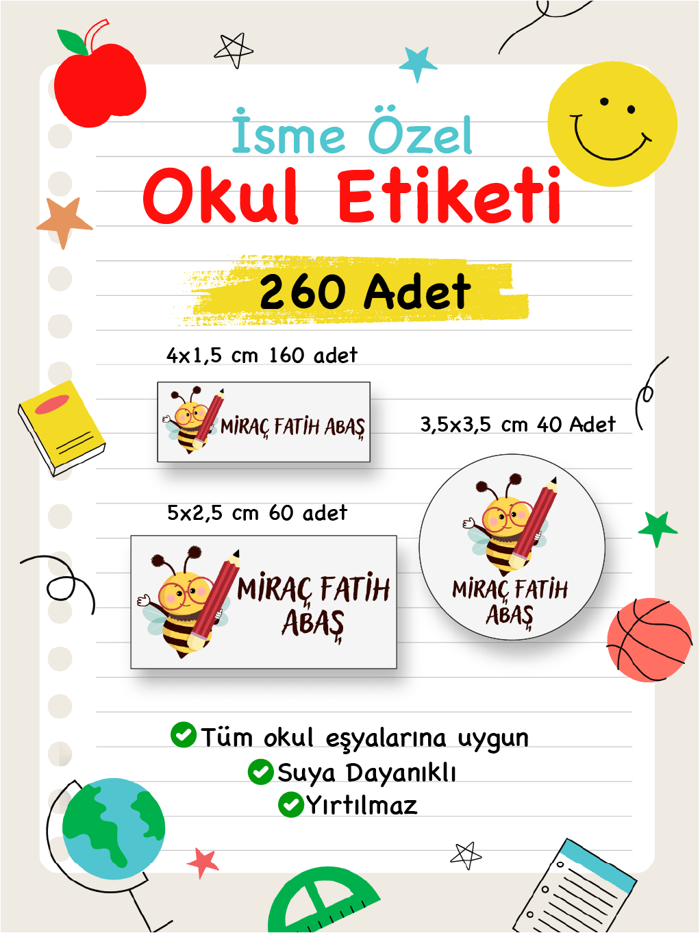 İsme Özel Okul Etiketi-20
