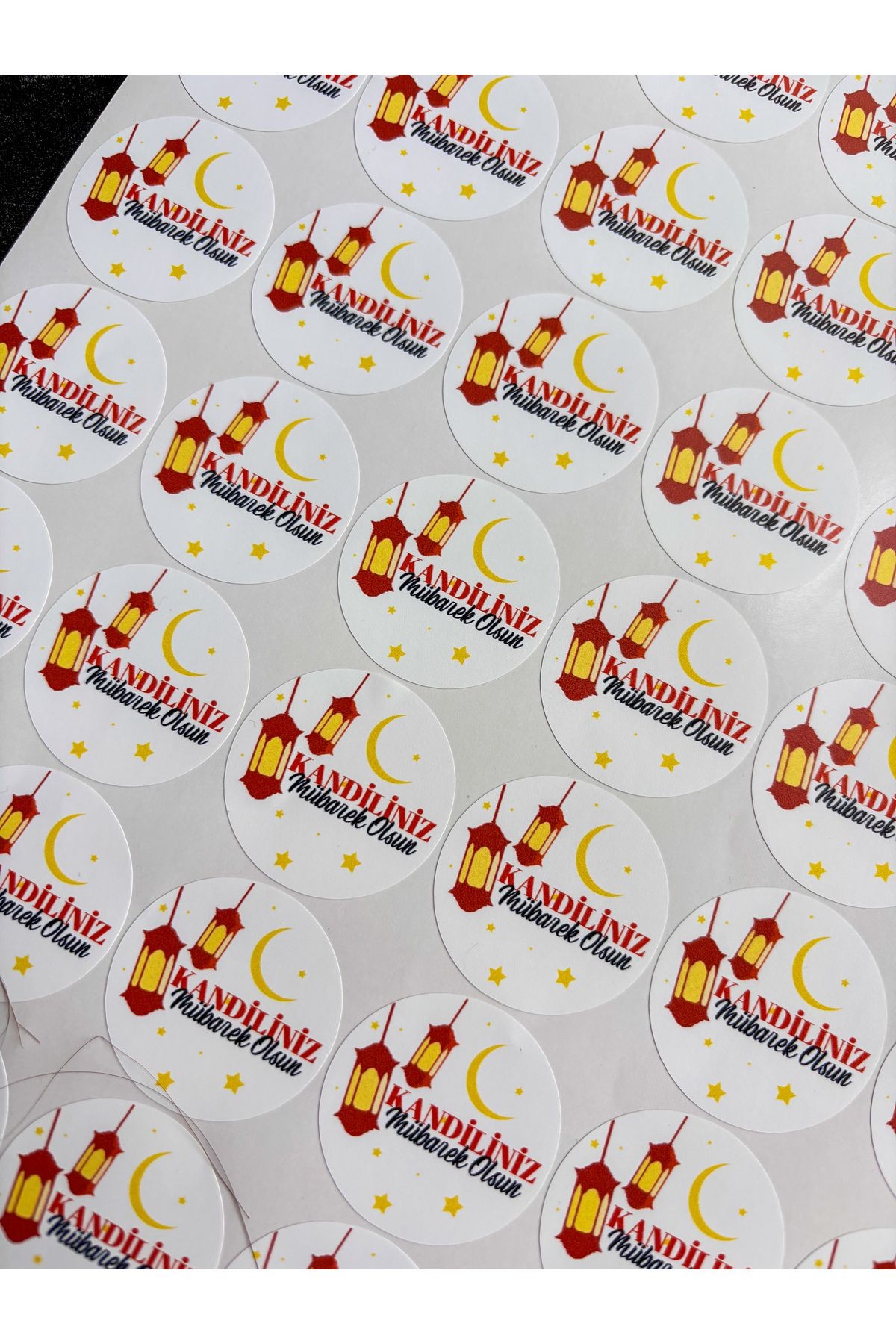 Hayırlı kandiller 48 adet sticker 3,5 cm yapışkanlı etiket, ramazan bayram hediyeliği