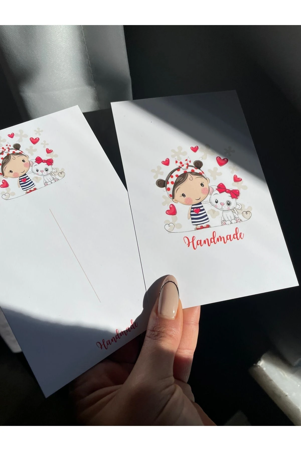 Toka Kartı 9,5x15 Cm Cm 20 Adet Handmade Toka Kartı, Not Kartı Bileklik Kartı Takı Kartı