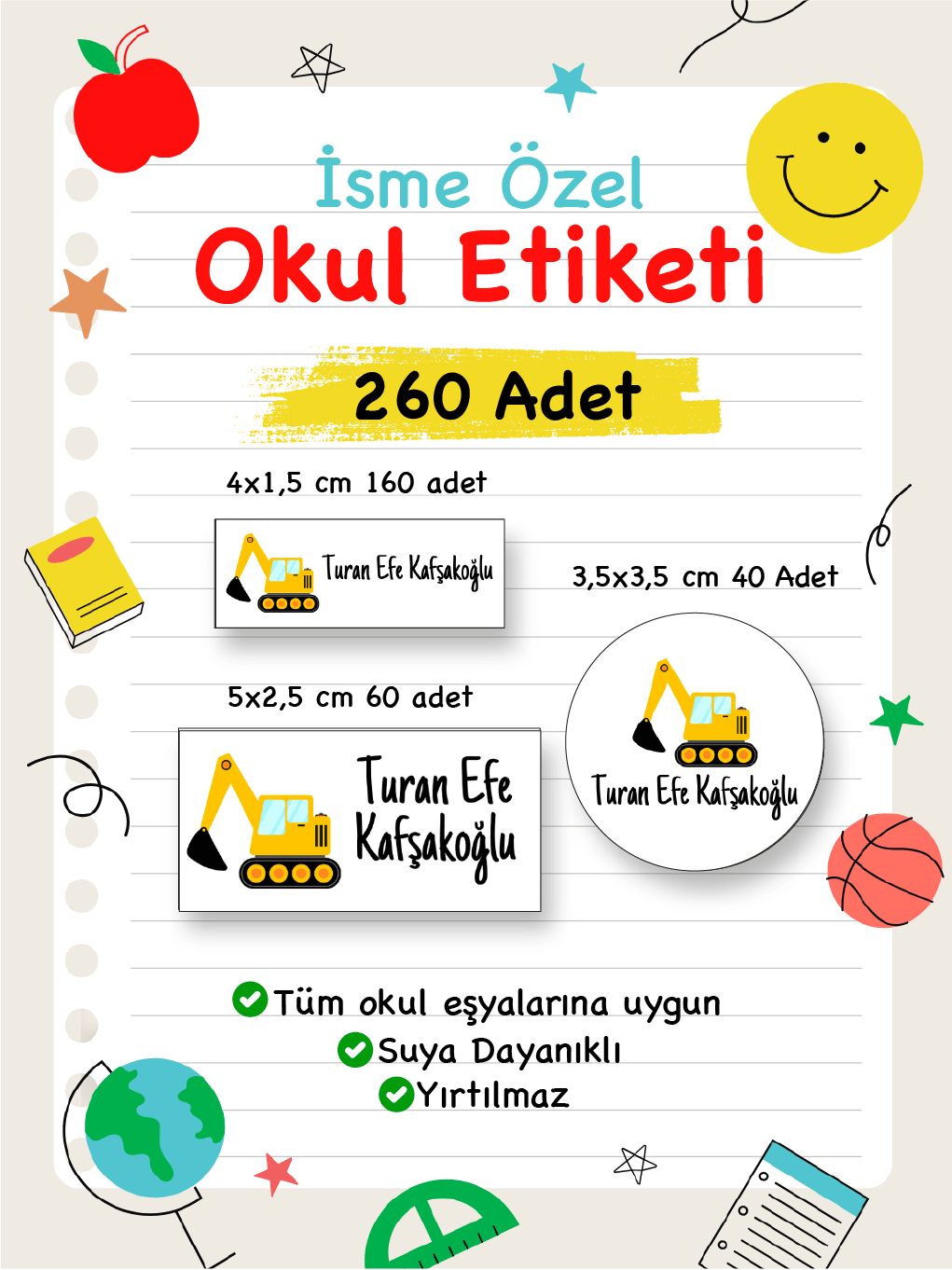 İsme Özel Okul Etiketi-84