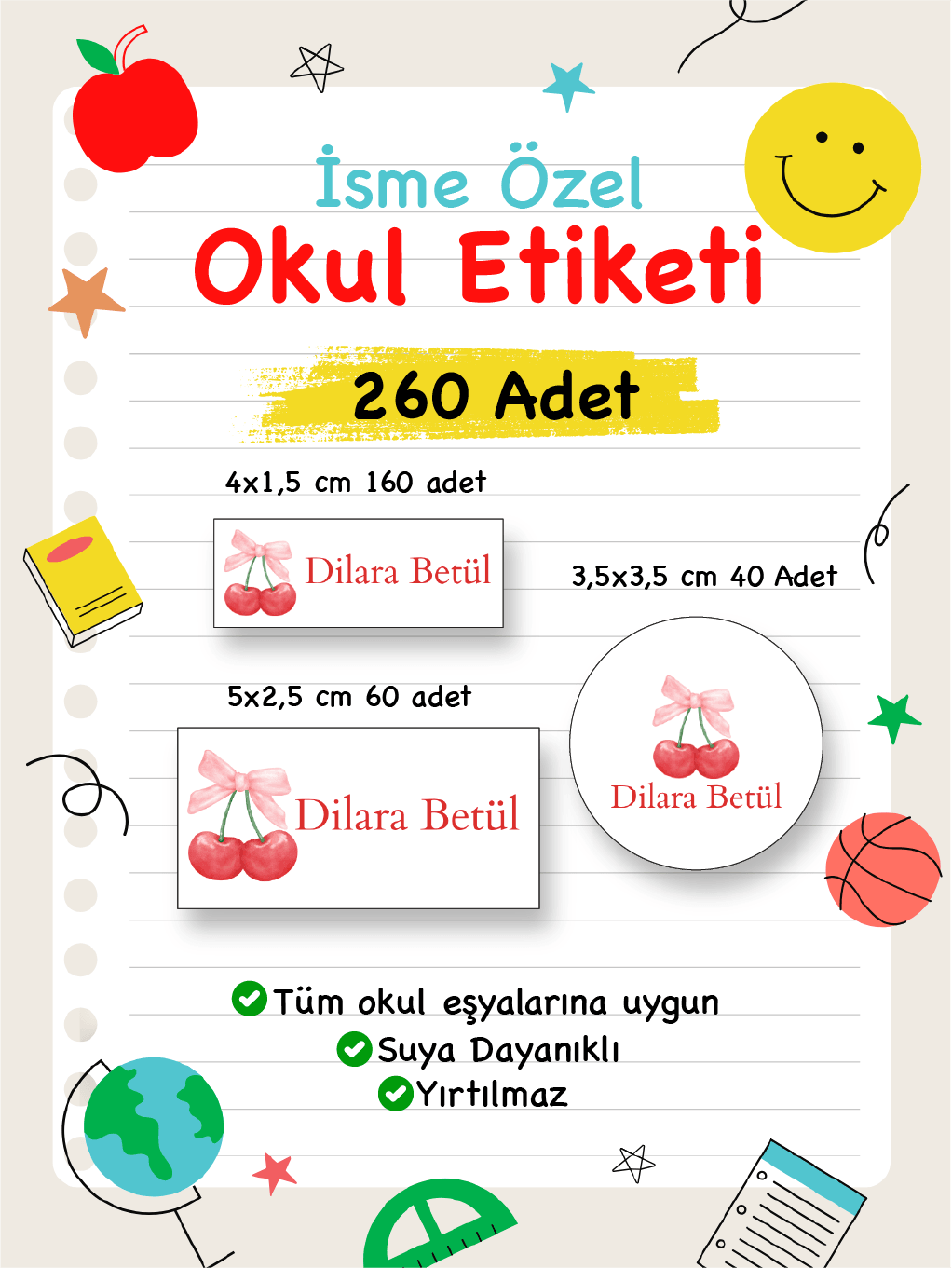 İsme Özel Okul Etiketi-121