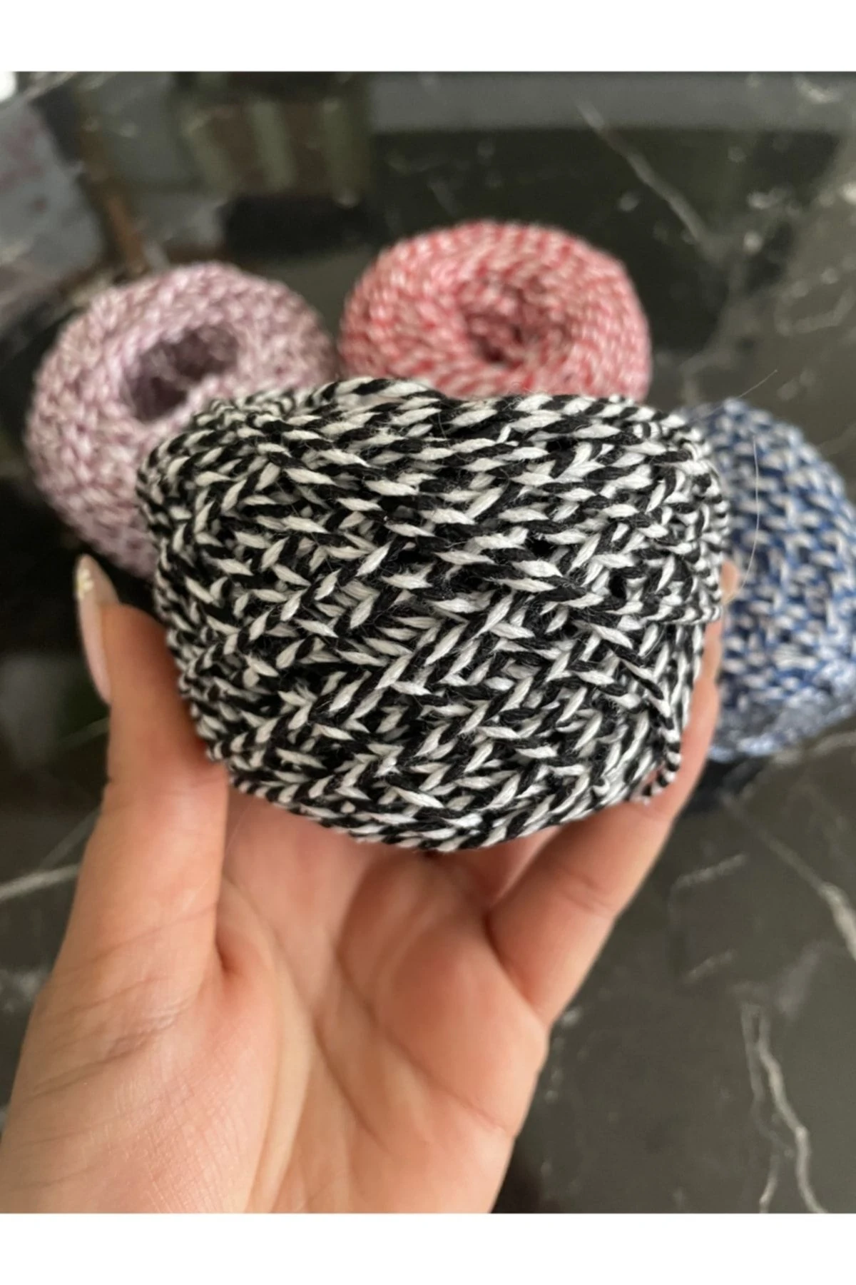 Paketleme Etiket Ipi 100 Metre Siyah Beyaz, Bileklik Ipi, Hediye Ipi, Yılbaşı Hediye Paketi