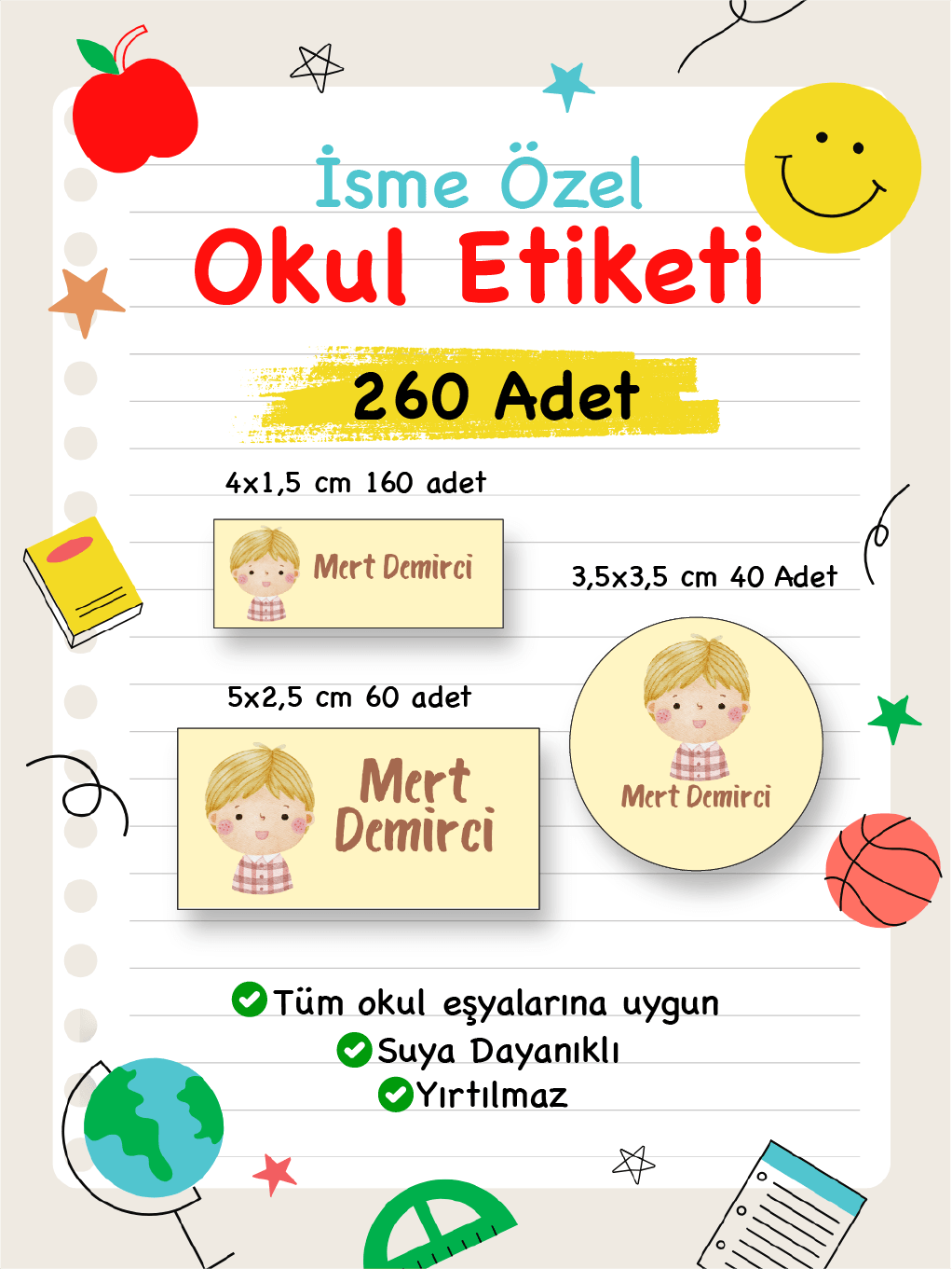 İsme Özel Okul Etiketi-117