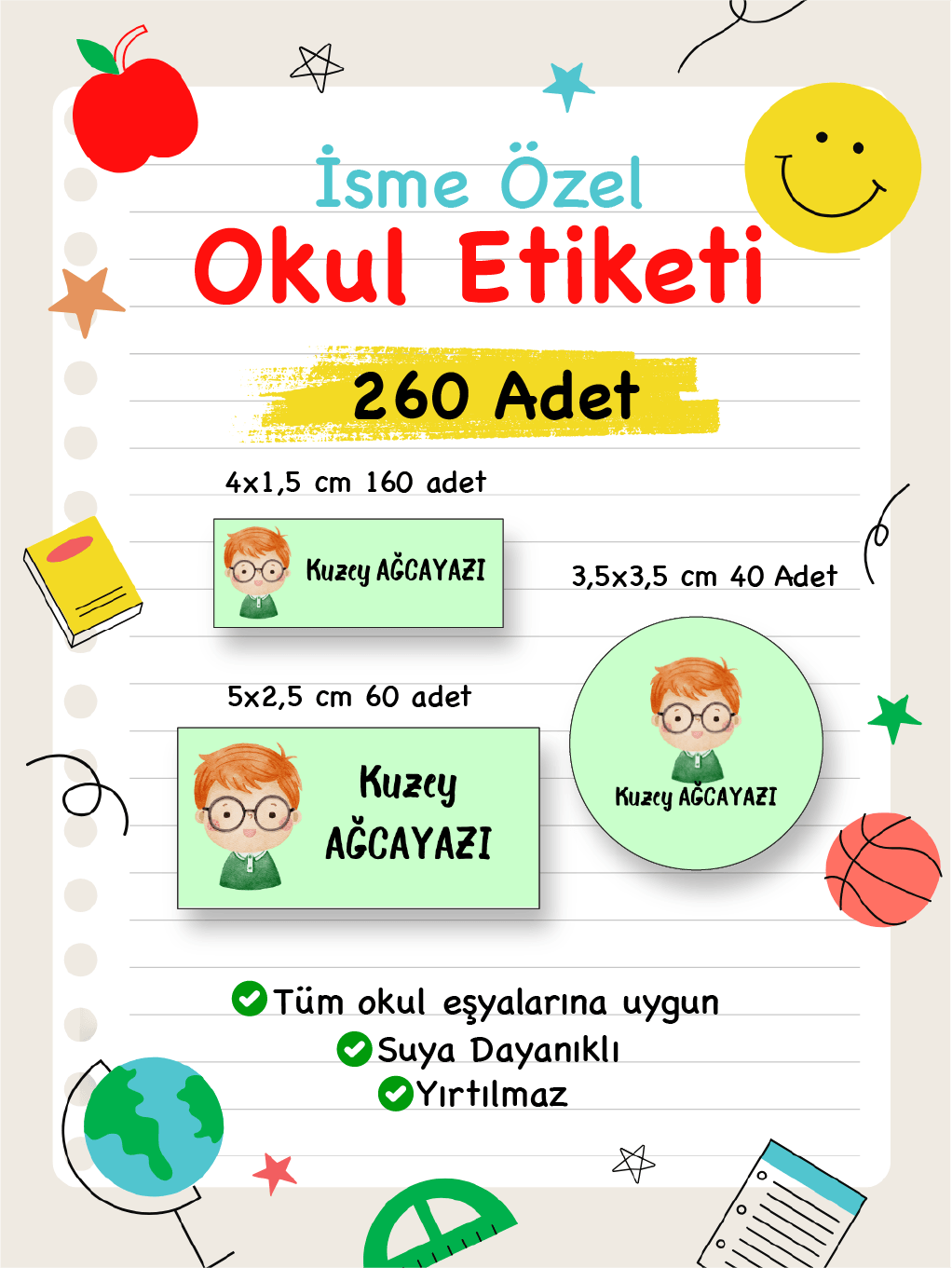 İsme Özel Okul Etiketi-104