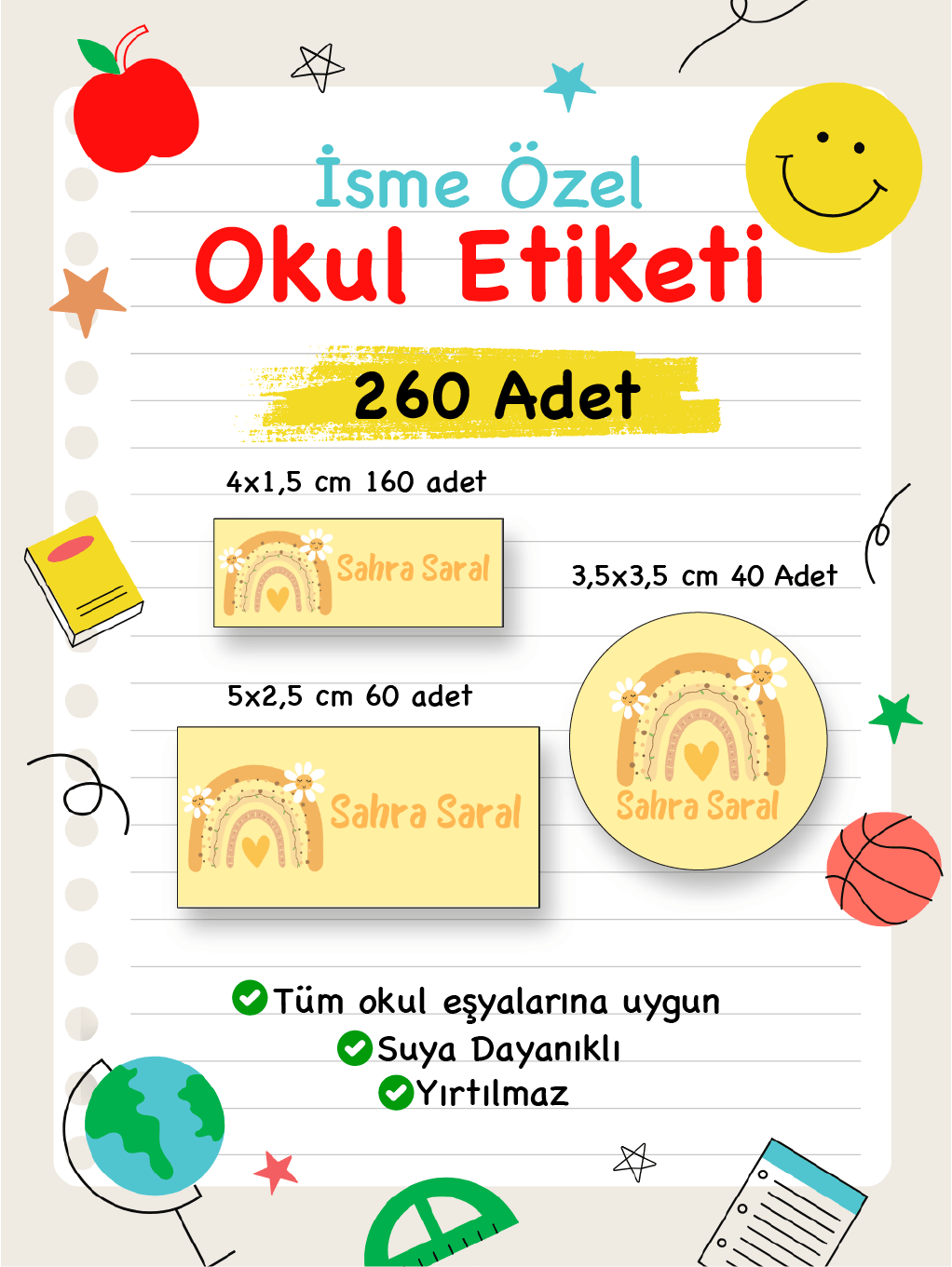 İsme Özel Okul Etiketi-43