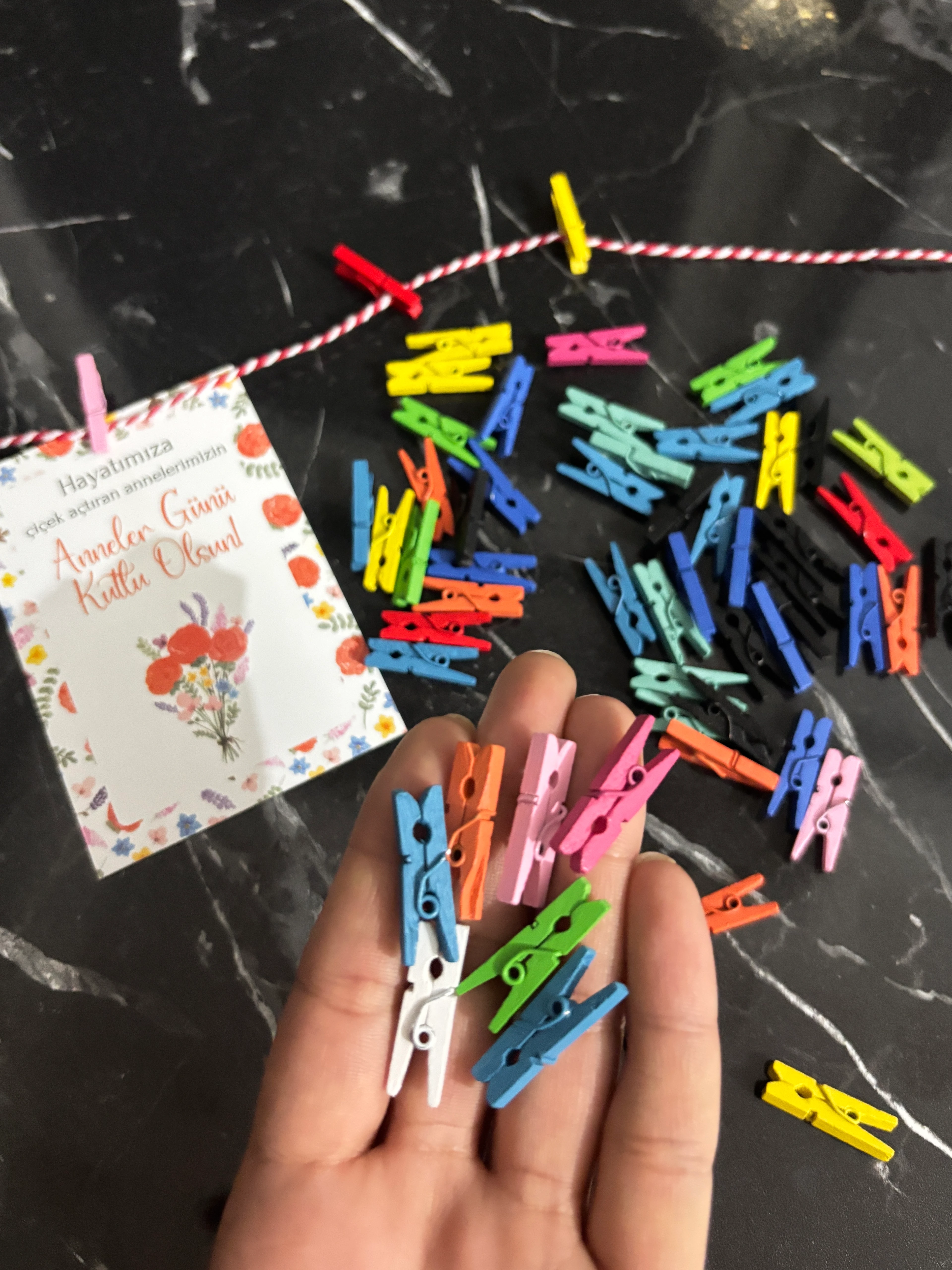 Renkli mini mandal 10 adet karışık renk 2.5 cm dekoratif mandak 