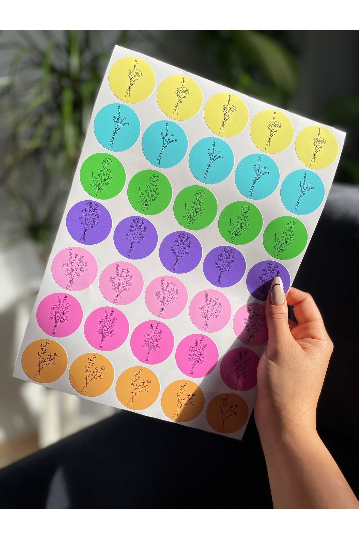 Bahar Çiçekleri Sticker 35 Adet 4 Cm