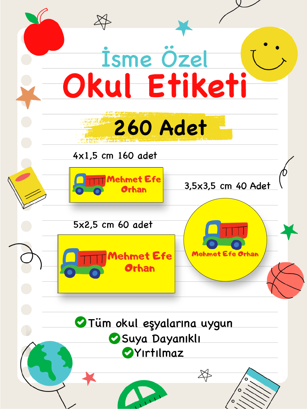İsme Özel Okul Etiketi-99