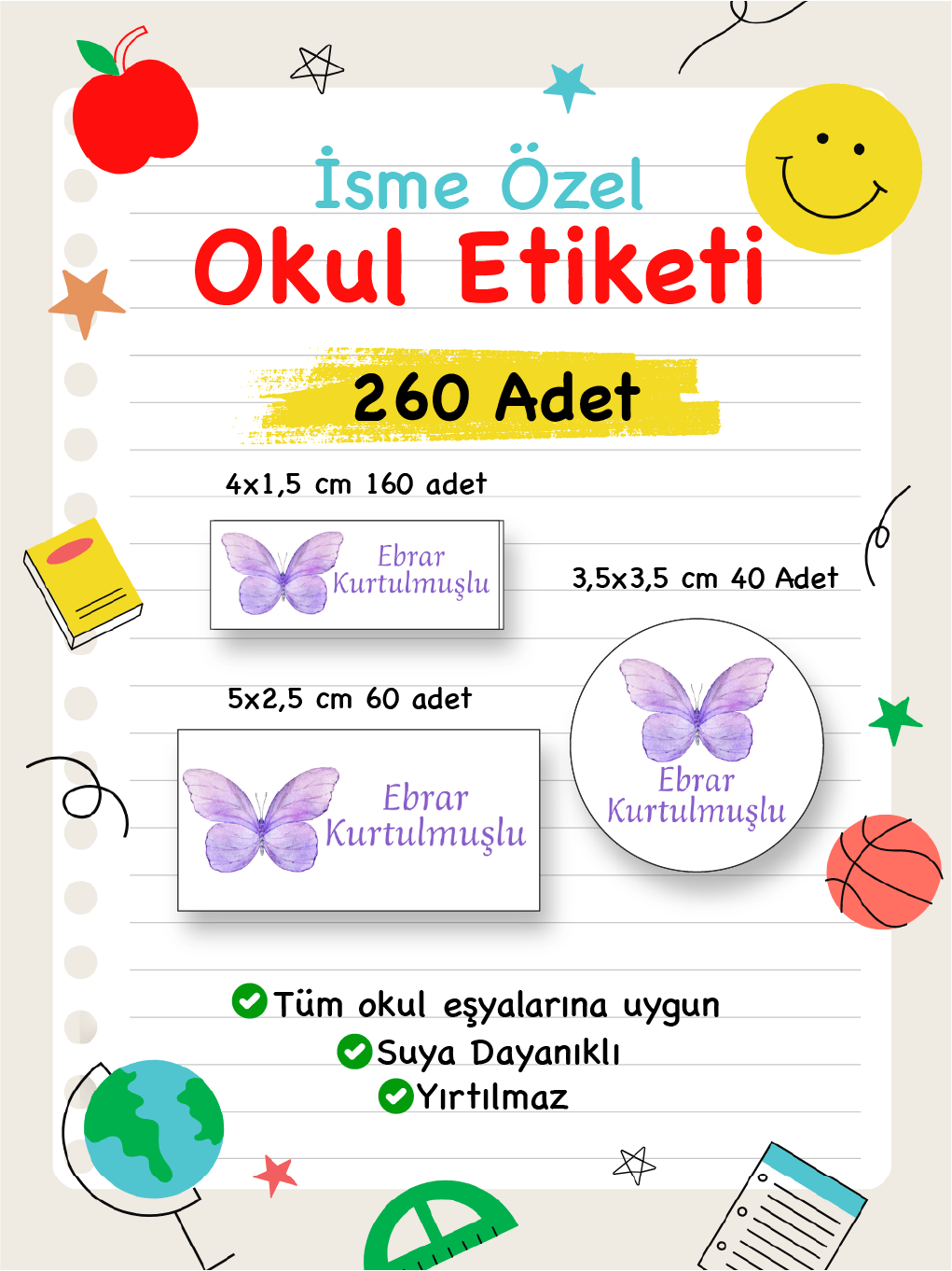 İsme Özel Okul Etiketi-15