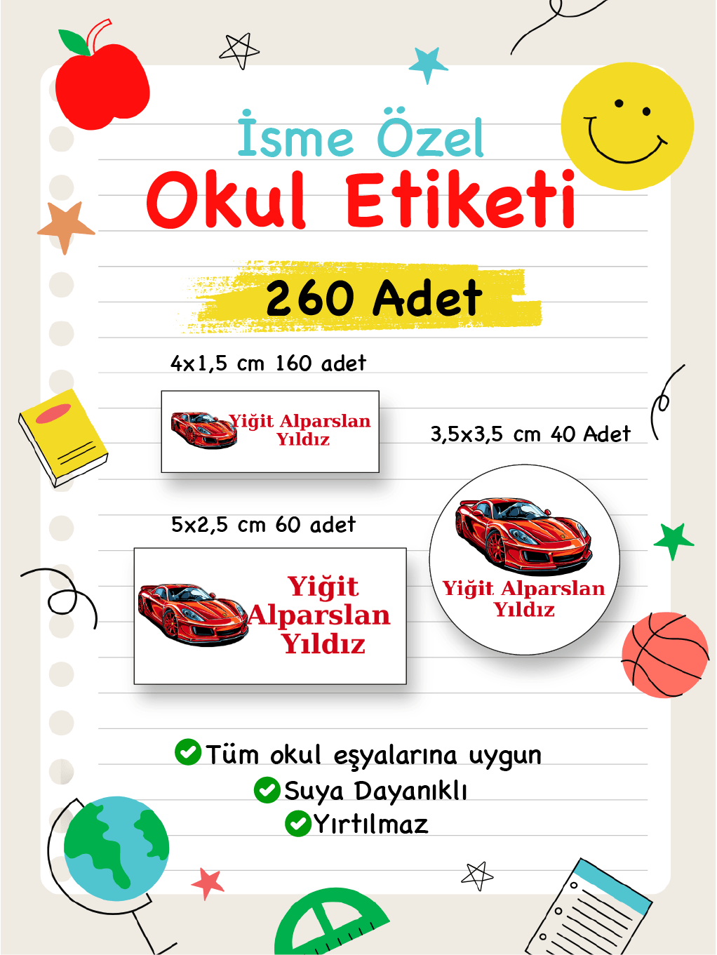 İsme Özel Okul Etiketi-6