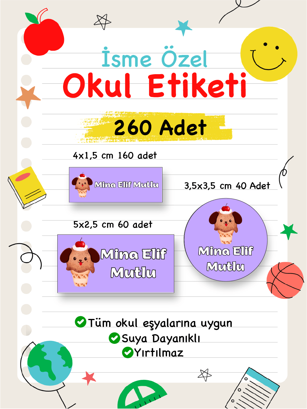 İsme Özel Okul Etiketi-97