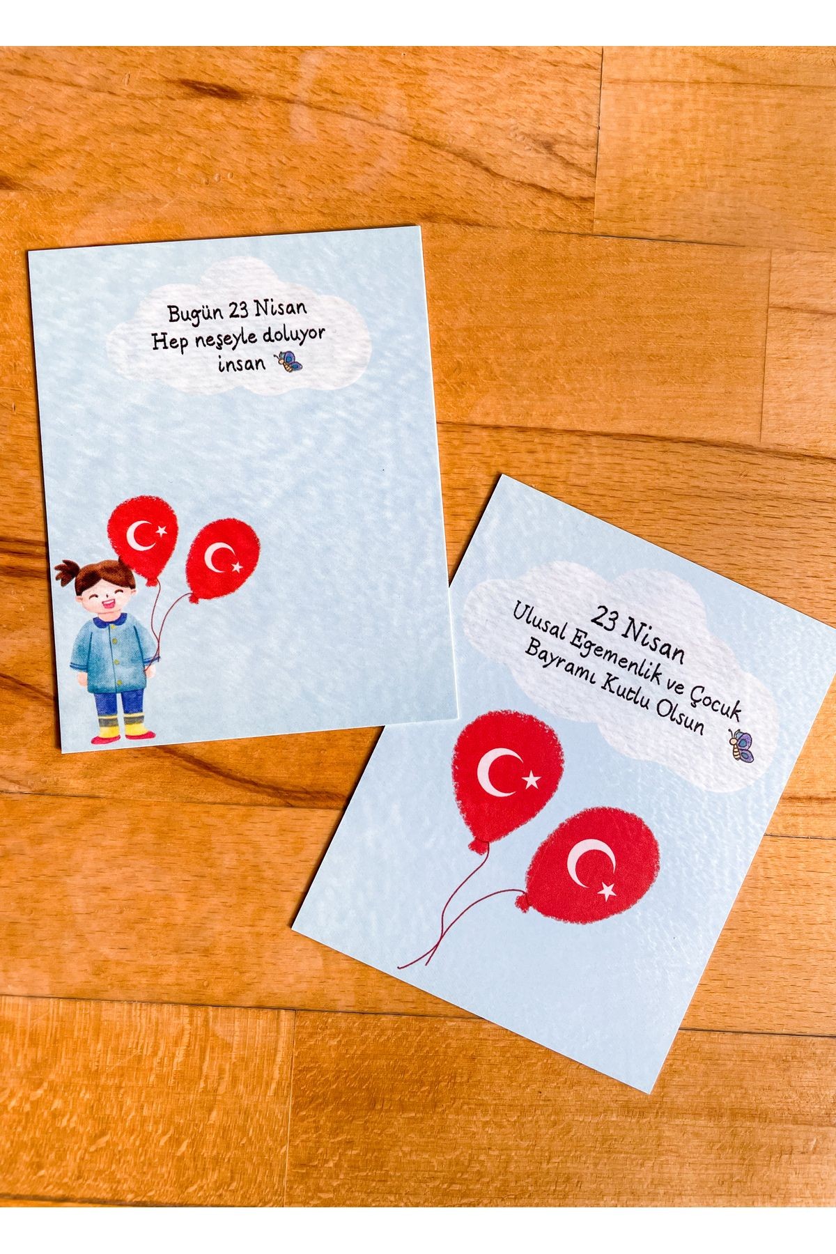 23 Nisan bileklik kartı 10x8 cm 20 adet (BİLEKLİKSİZ) hediye tebrik kartı, not kartı, kutlama kartı