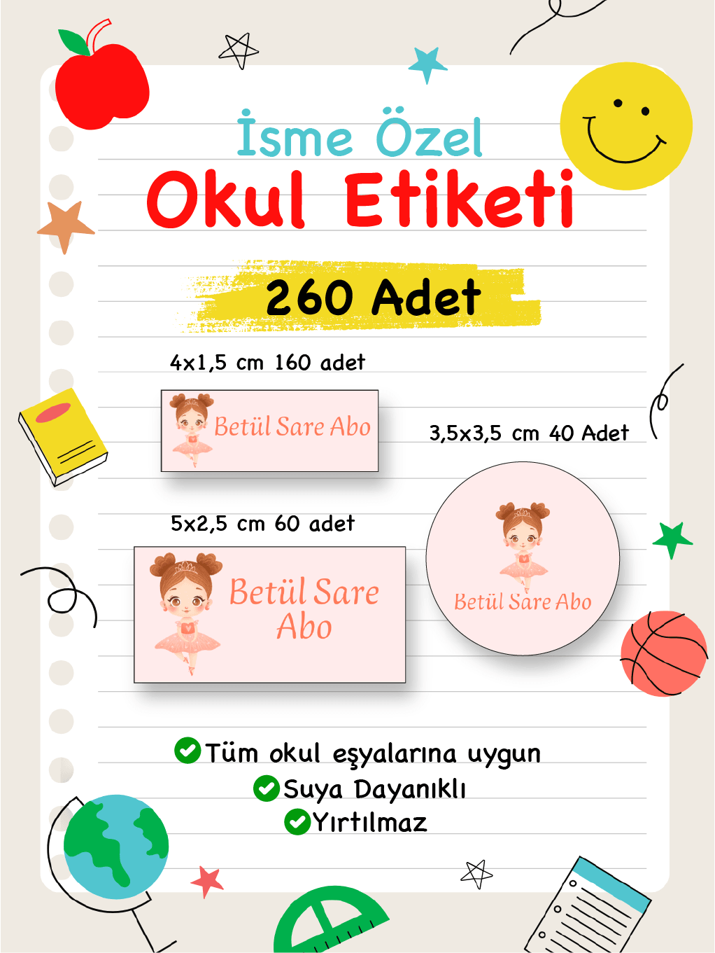 İsme Özel Okul Etiketi-39