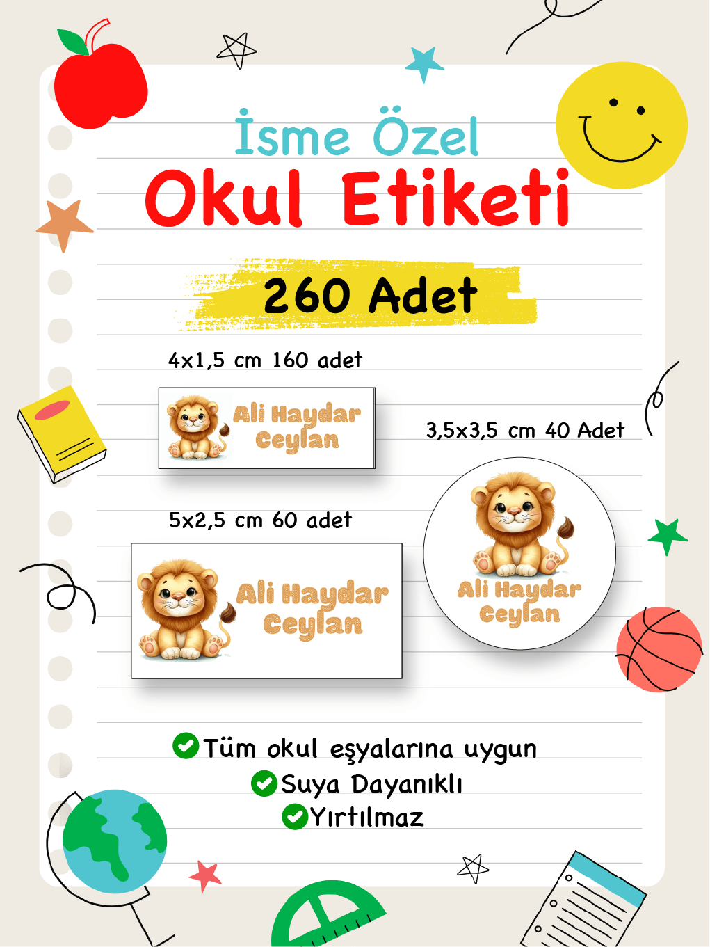 İsme Özel Okul Etiketi-46