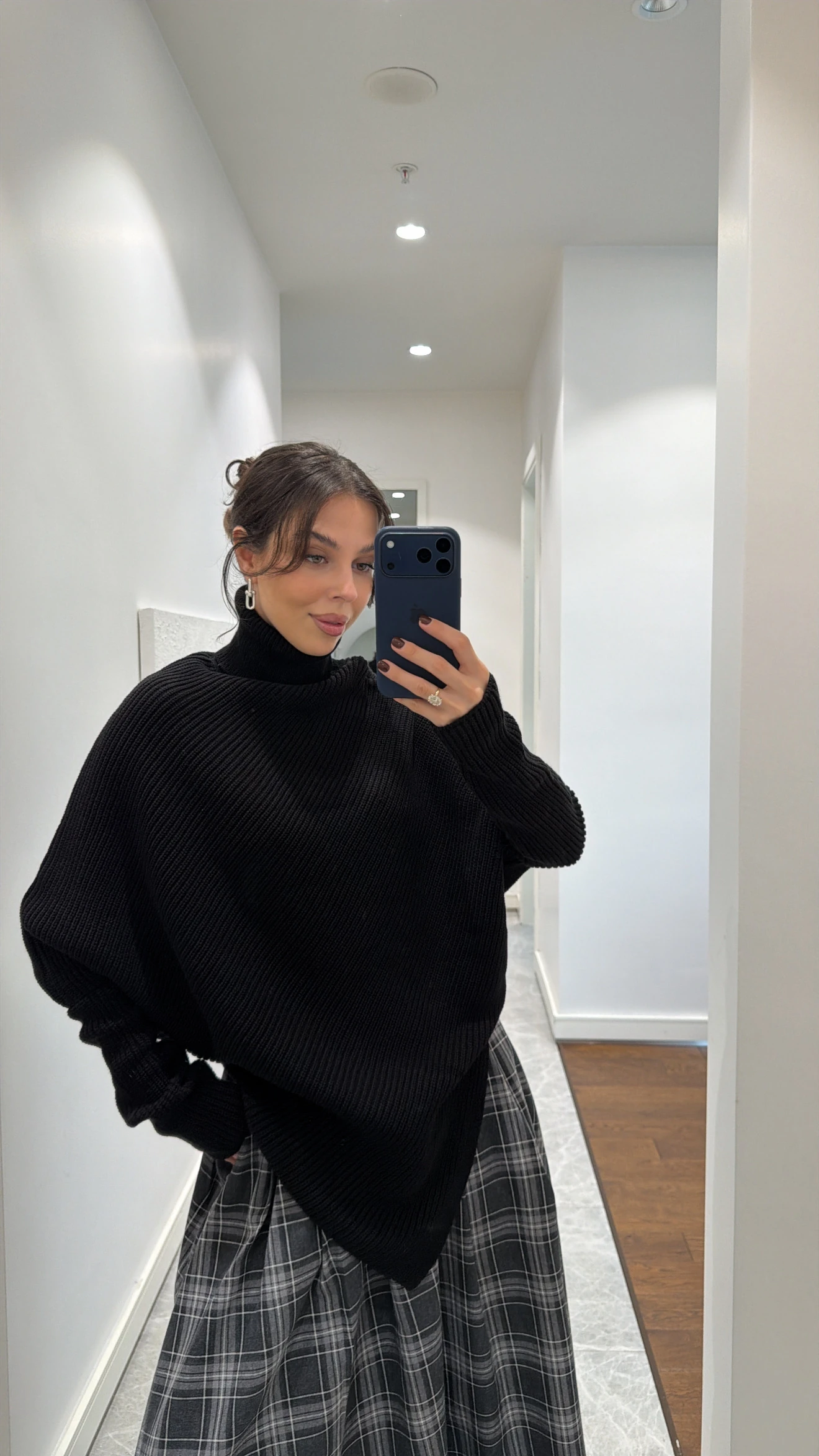 ASİMETRİK TRİKO KAZAK - SİYAH