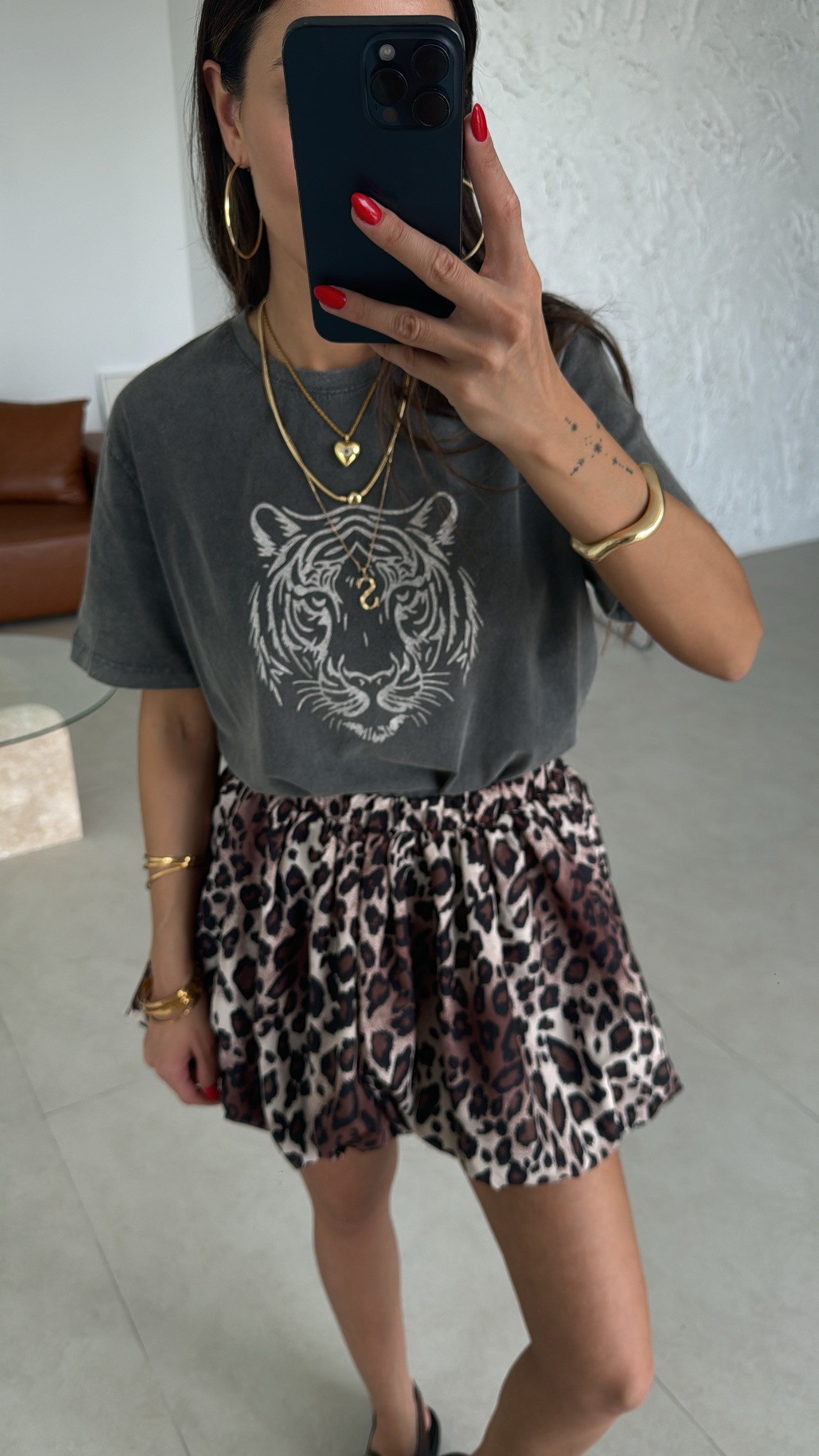 leopar balon etek