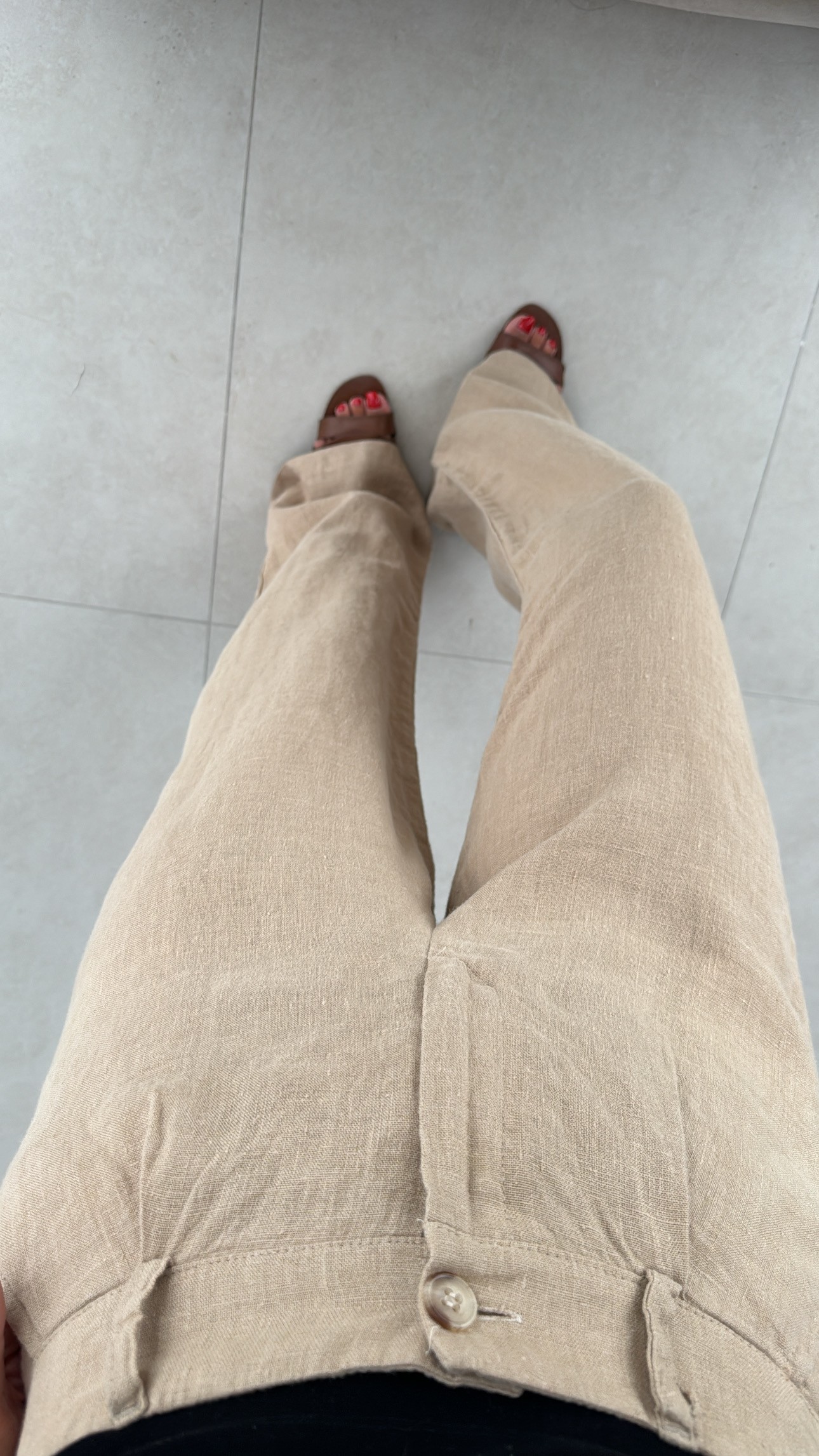 %100 keten vizon pantolon
