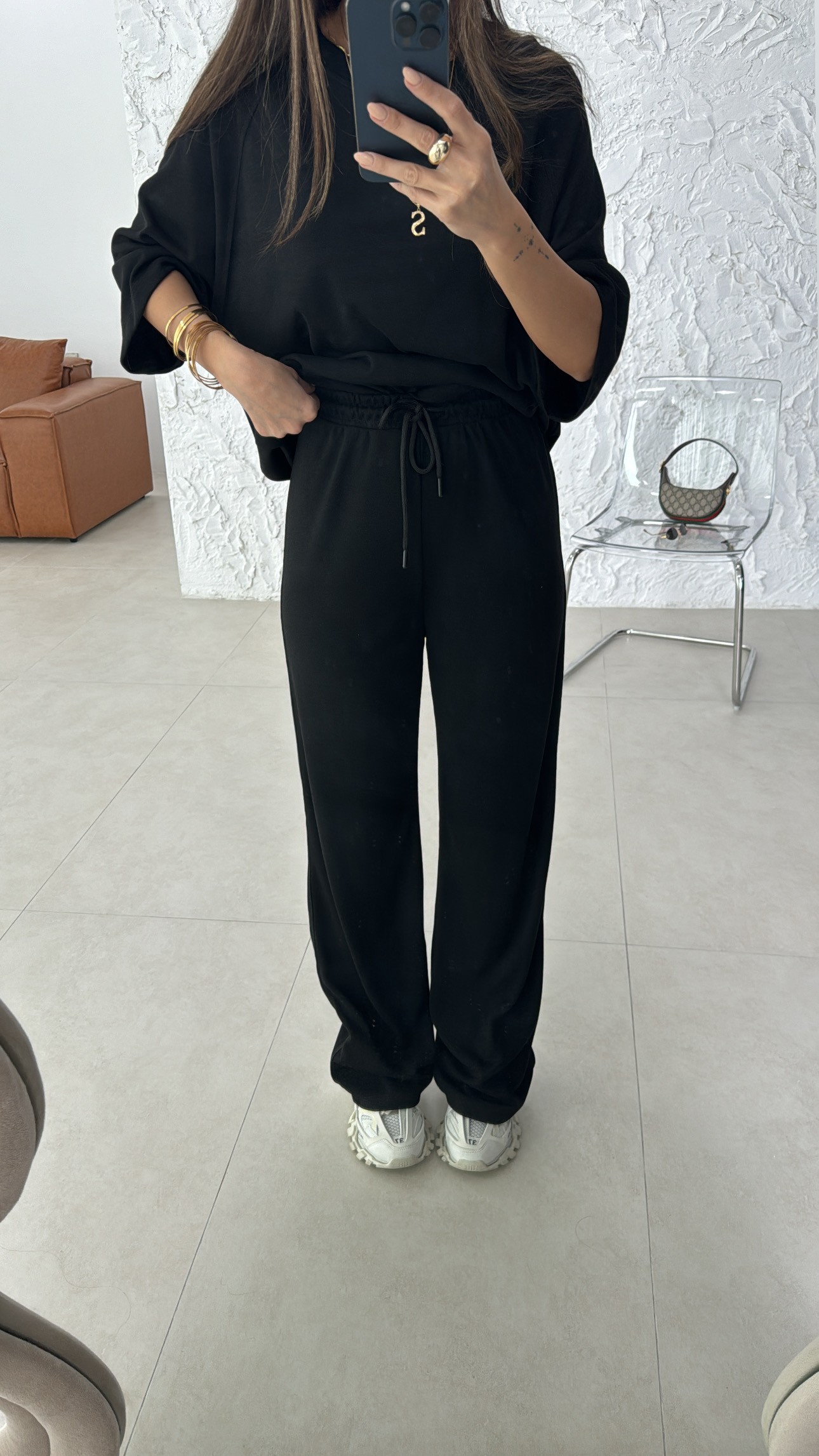 siyah oversize takım