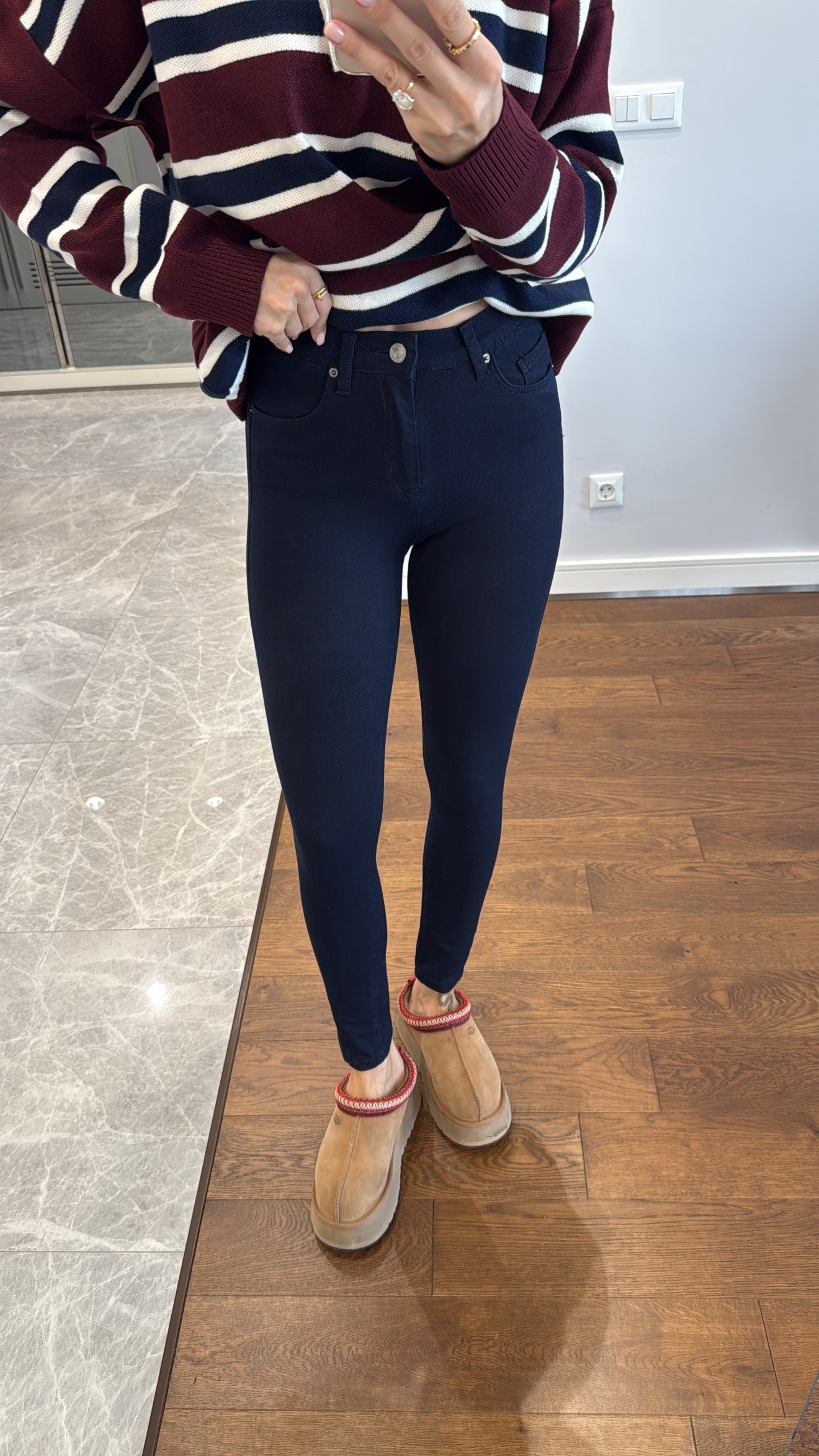 KOYU LACİVERT YÜKSEK BEL SKİNNY JEAN