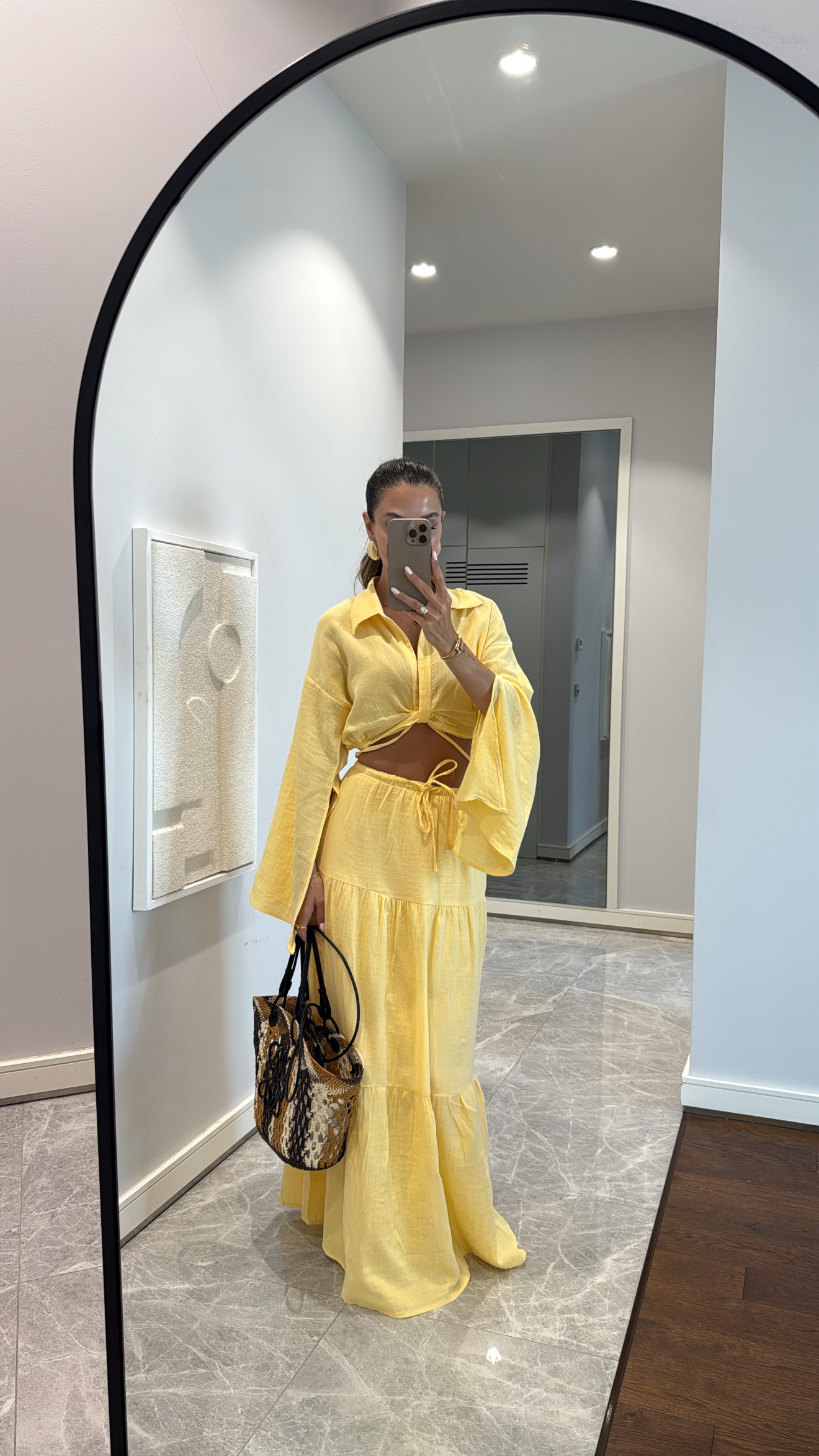 CROP KOL DETAYLI BLUZ MAXİ ETEK TAKIM