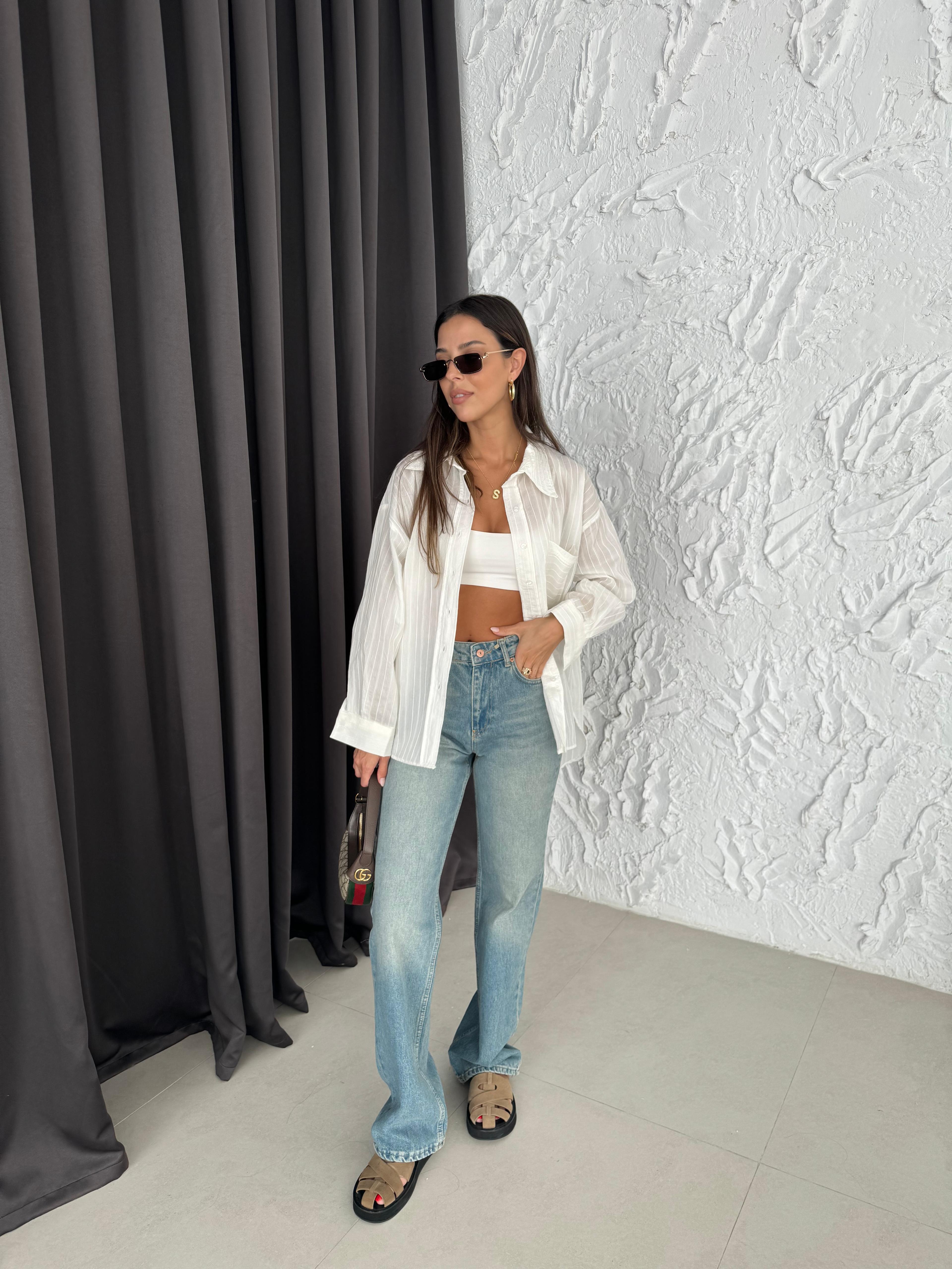 Yüksek Bel Denim Jean