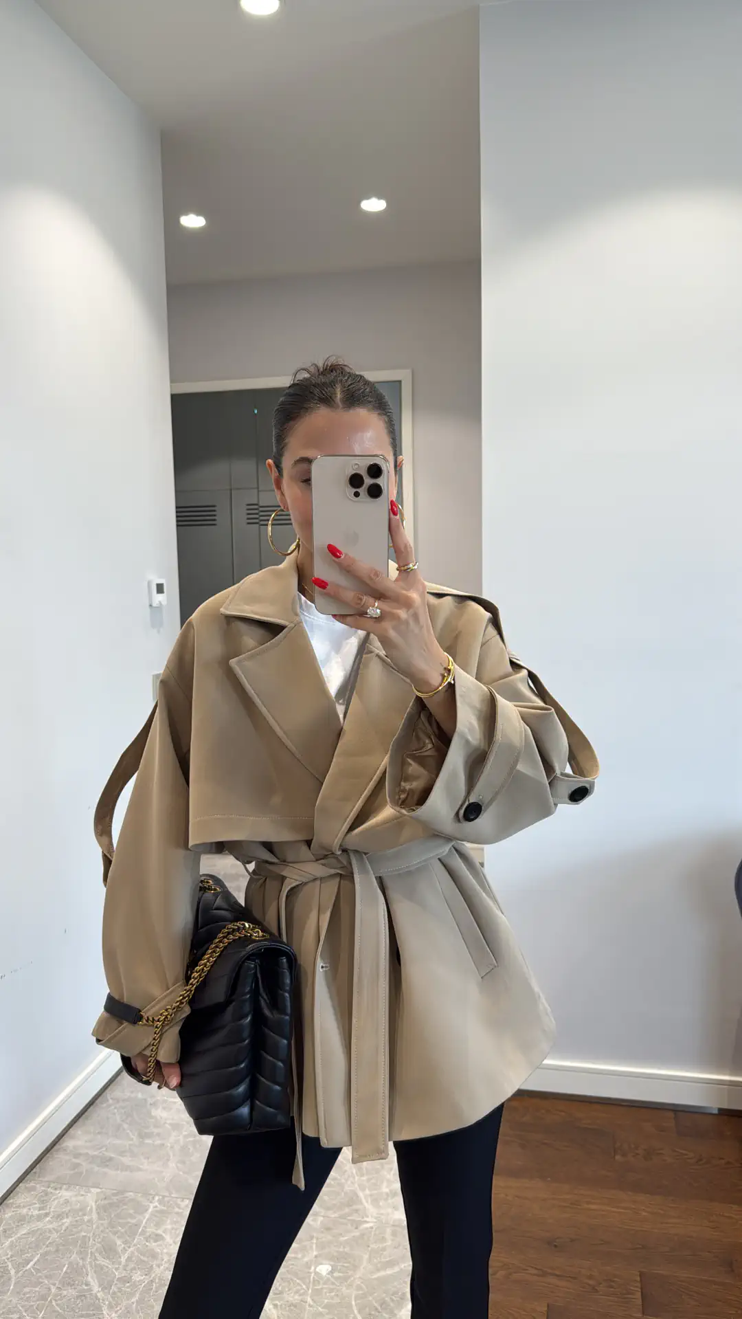 OVERSİZE DÜŞÜK OMUZ TRENÇKOT - CAMEL