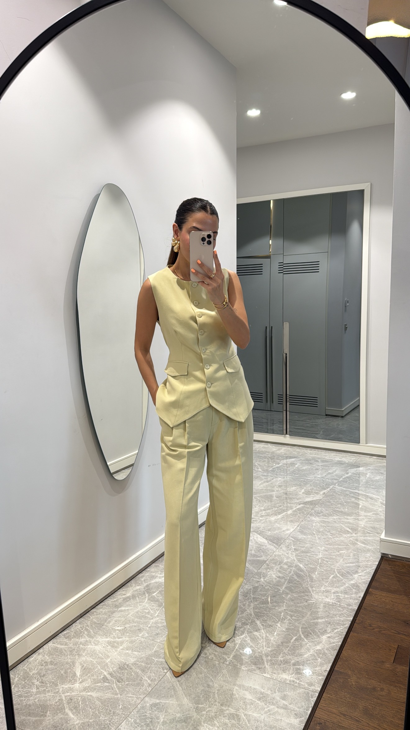 LİME YÜKSEK BEL PALAZZO PANTOLON 