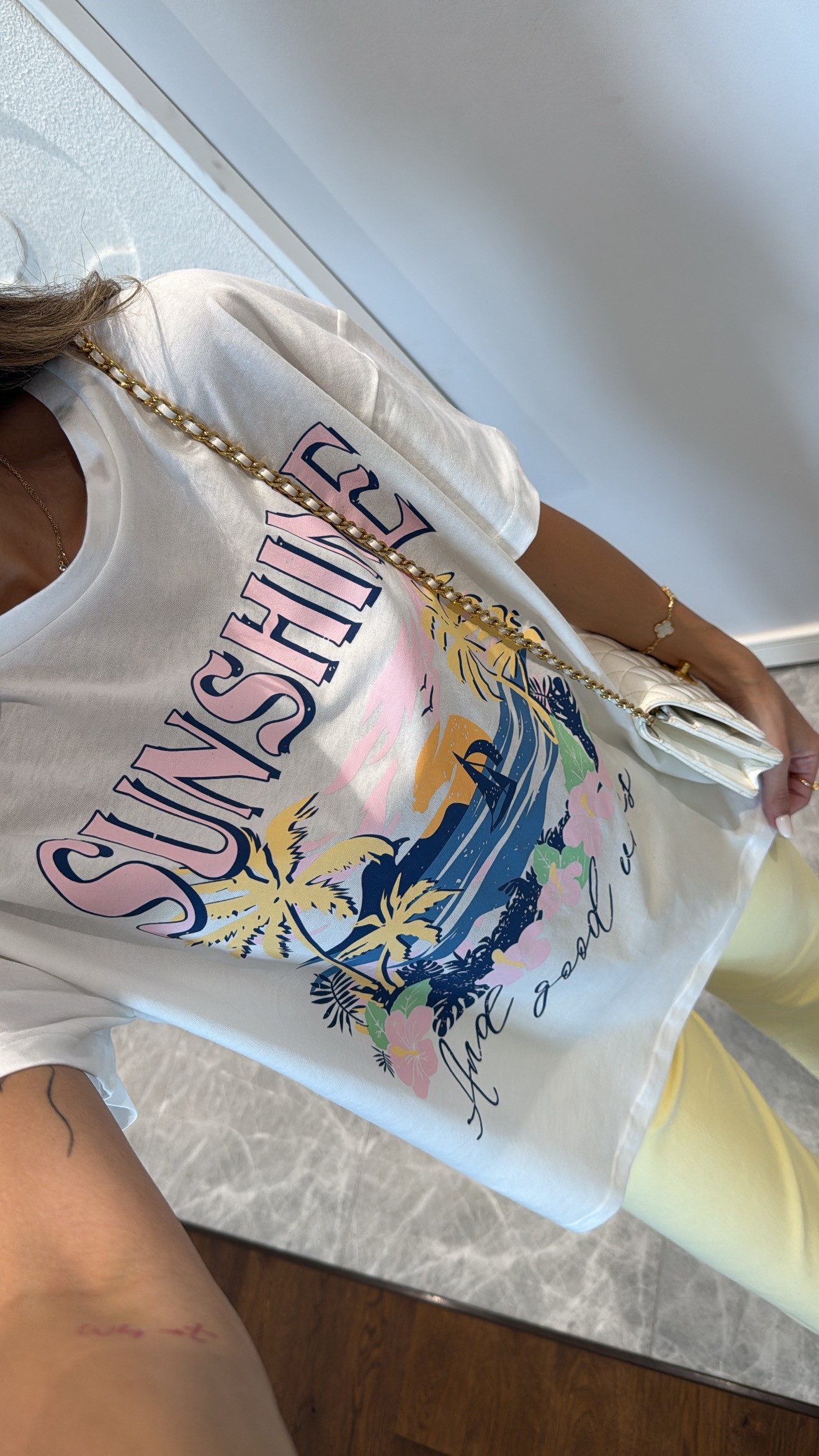 SUNSHİNE BASKILI OVERSİZE TİŞÖRT