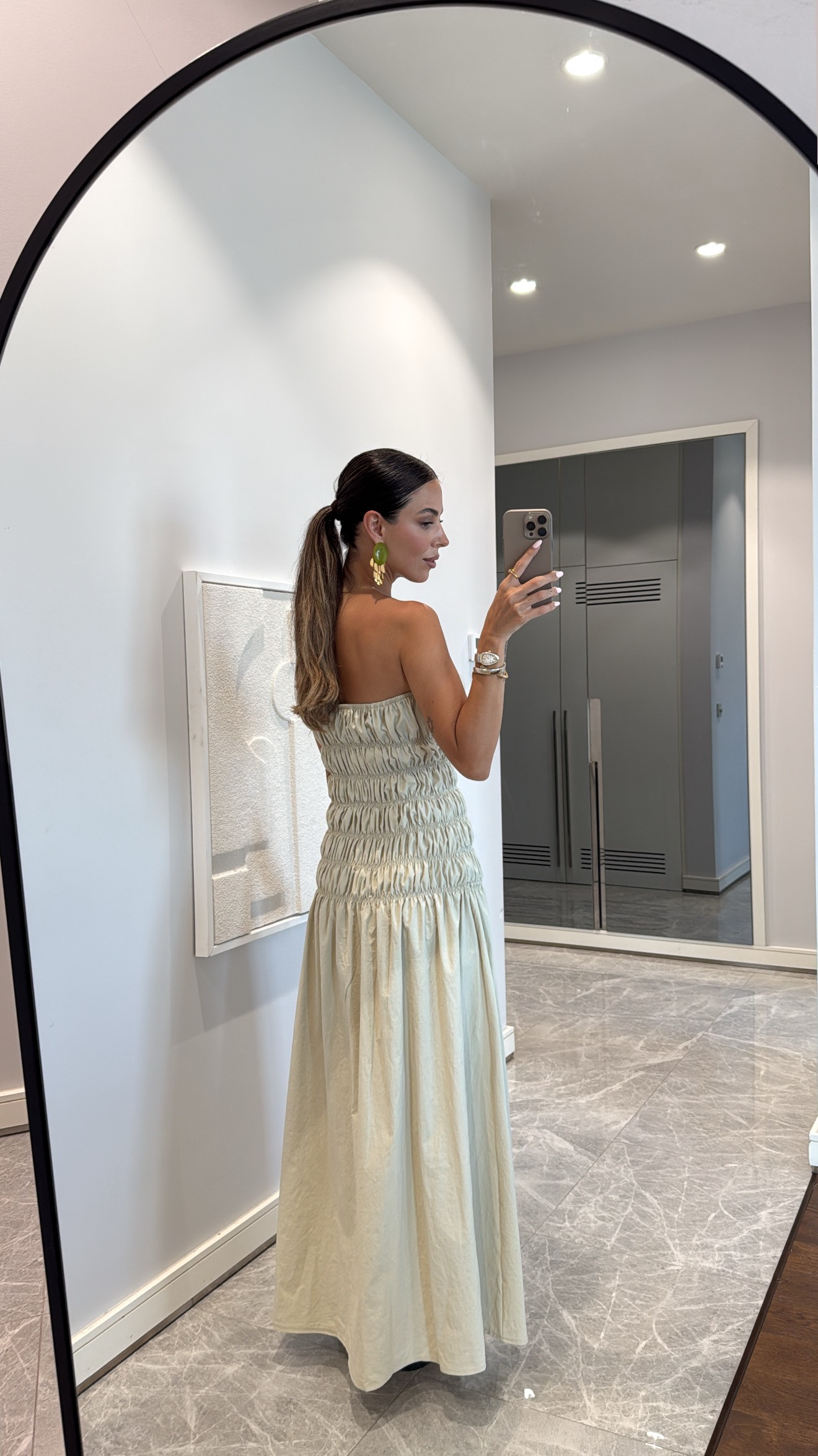 STRAPLEZ BÜZGÜLÜ MAXİ ELBİSE