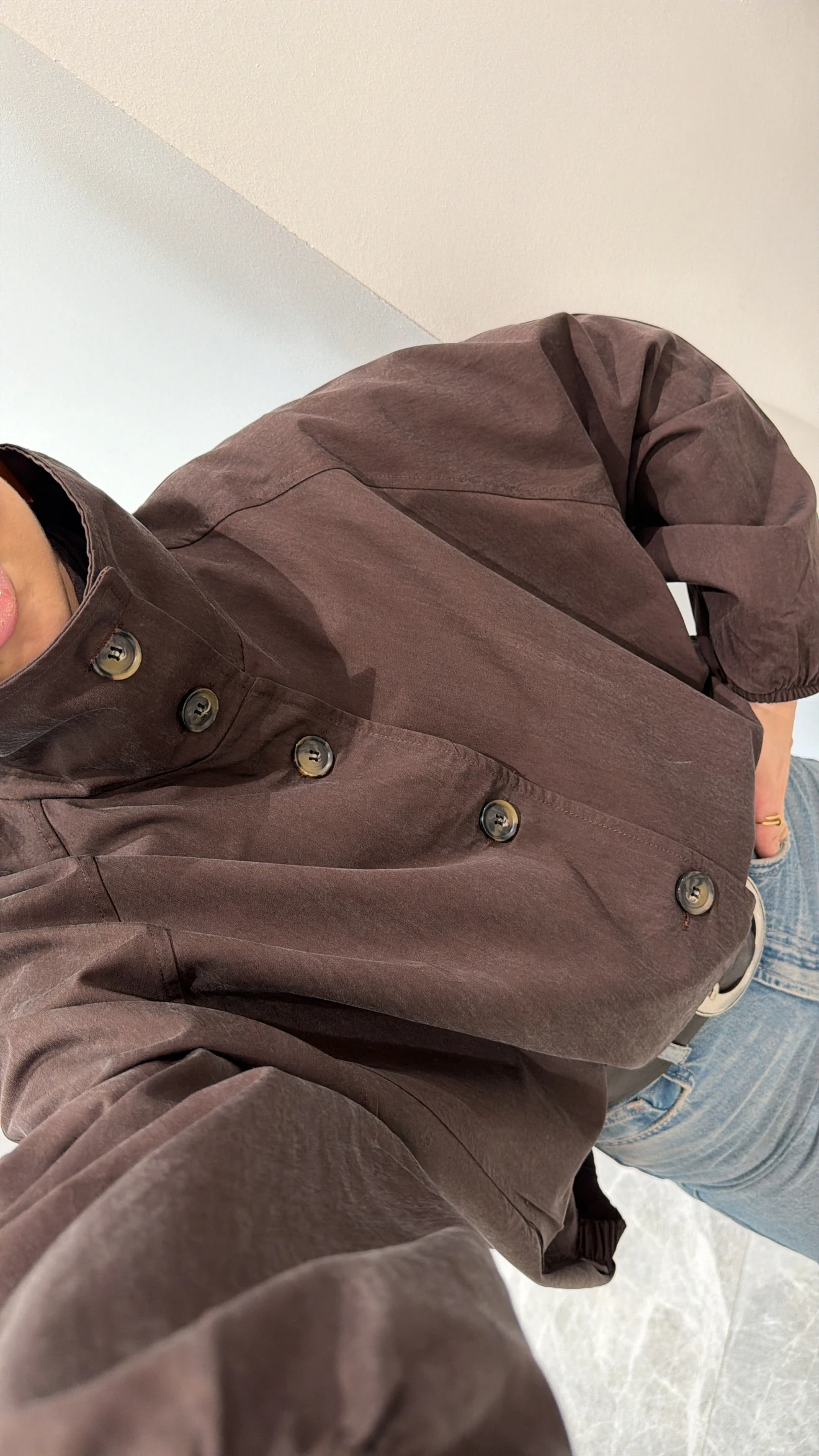 KAHVERENGİ YÜKSEK YAKA BOMBER CEKET